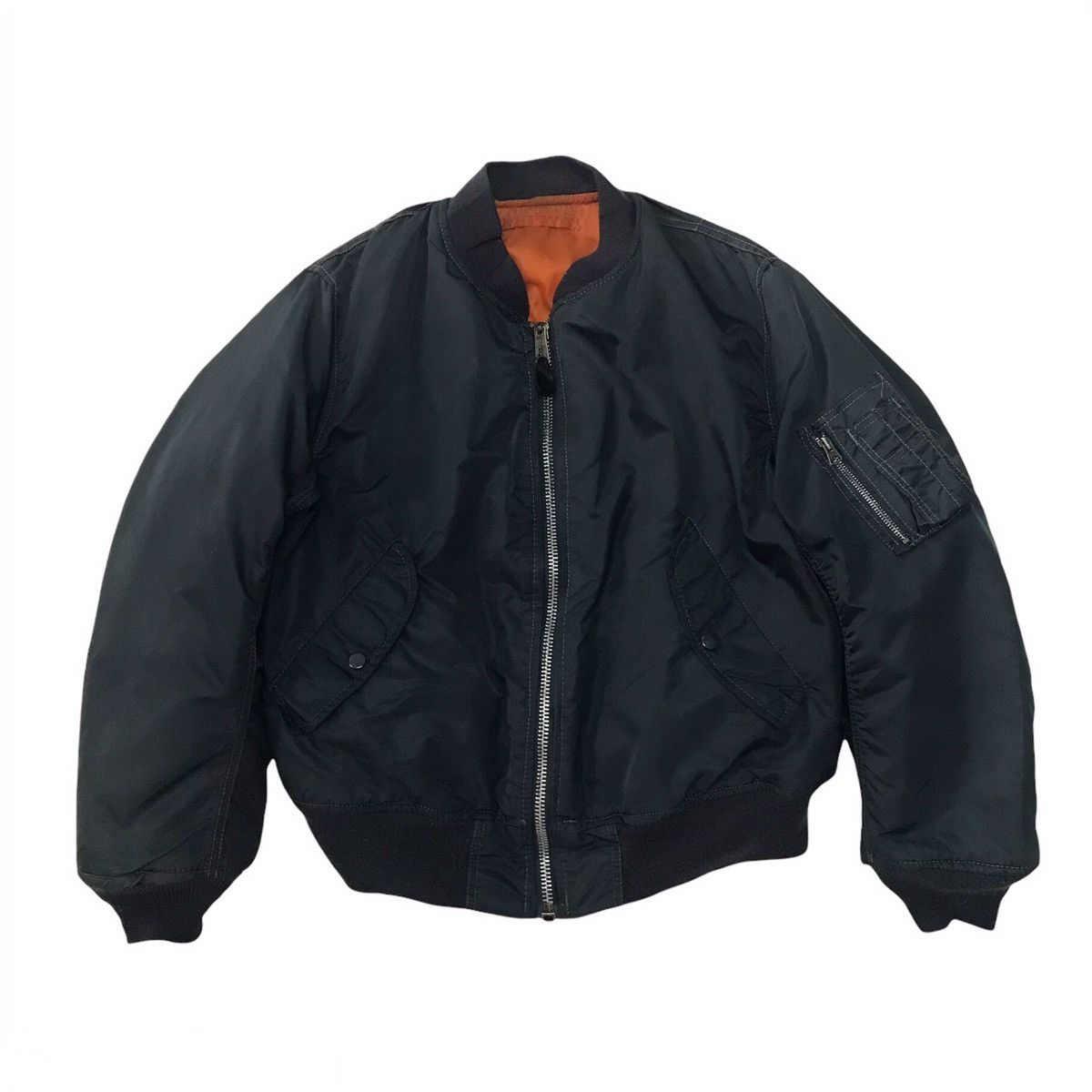 image of VTG Ma-1 Flyers Bomber Jacket Zipper Ideal, Men's (Size Large)