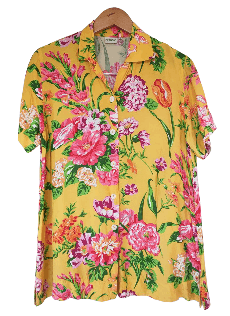 Benetton Benetton Printed Rayon Shirt Size M / US 6-8 / IT 42-44 - 1 Thumbnail