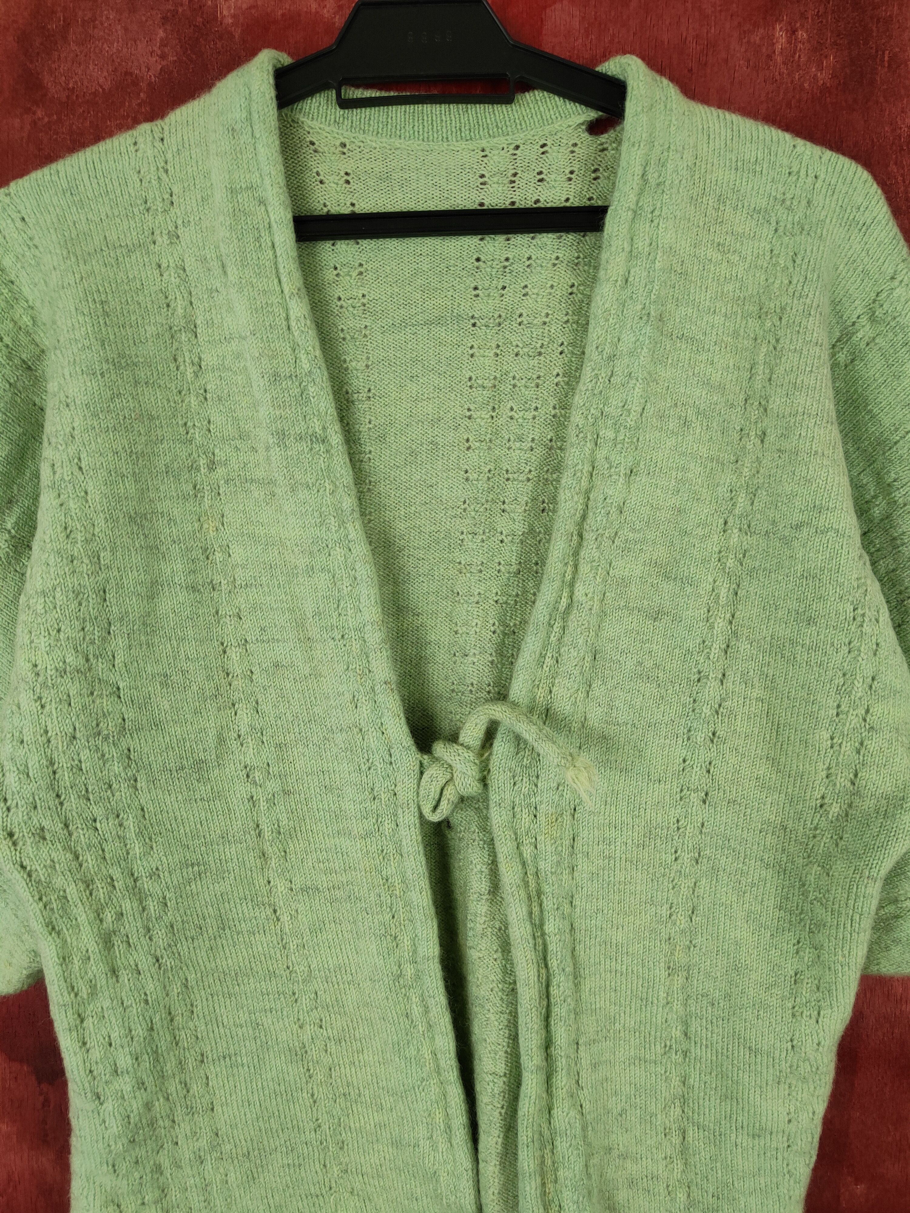 Japanese Brand × Vintage Japanese Brand cardigan kimono Green Knitwear #S403 Size S / US 4 / IT 40 - 2 Thumbnail