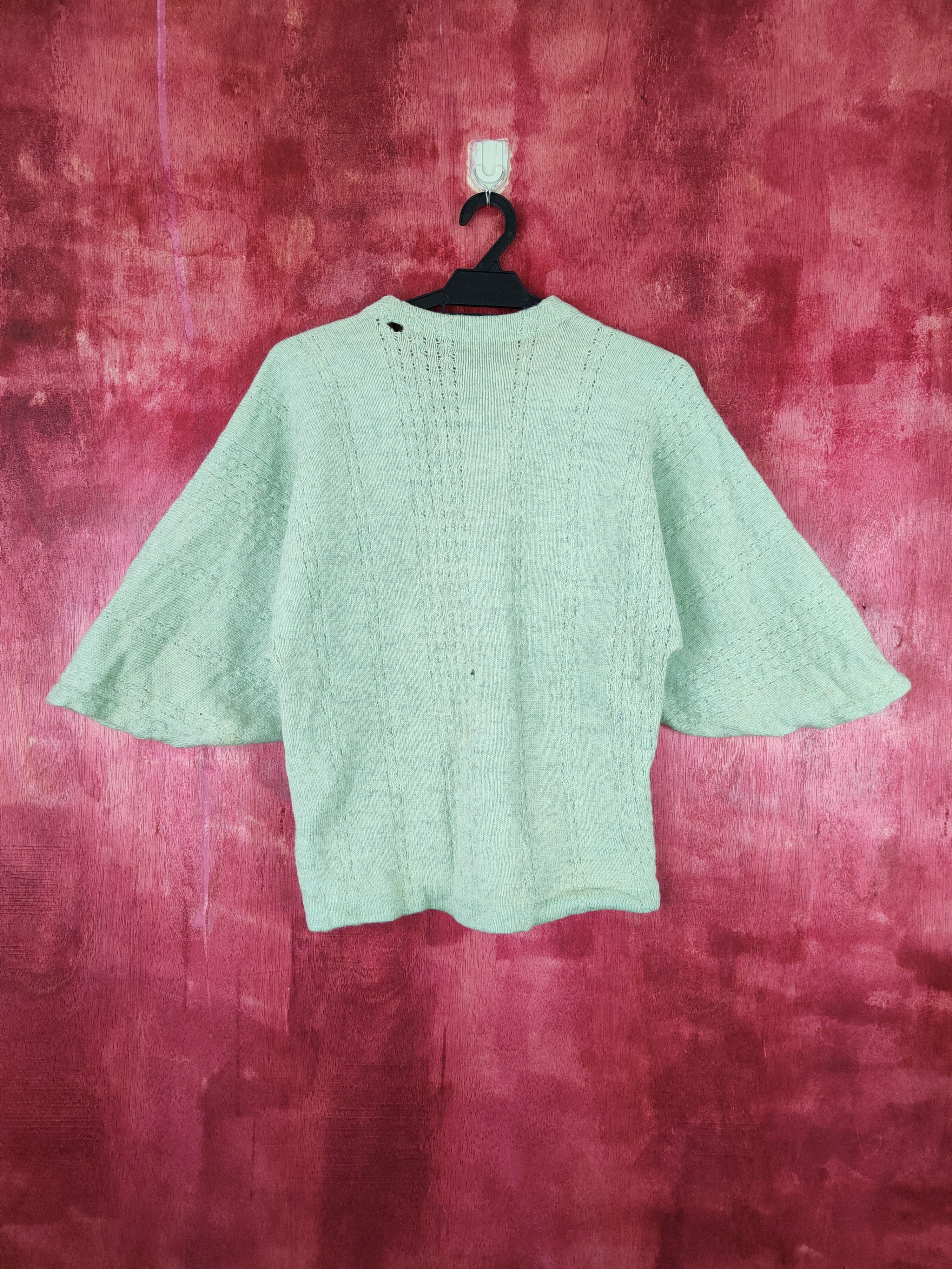 Japanese Brand × Vintage Japanese Brand cardigan kimono Green Knitwear #S403 Size S / US 4 / IT 40 - 6 Thumbnail