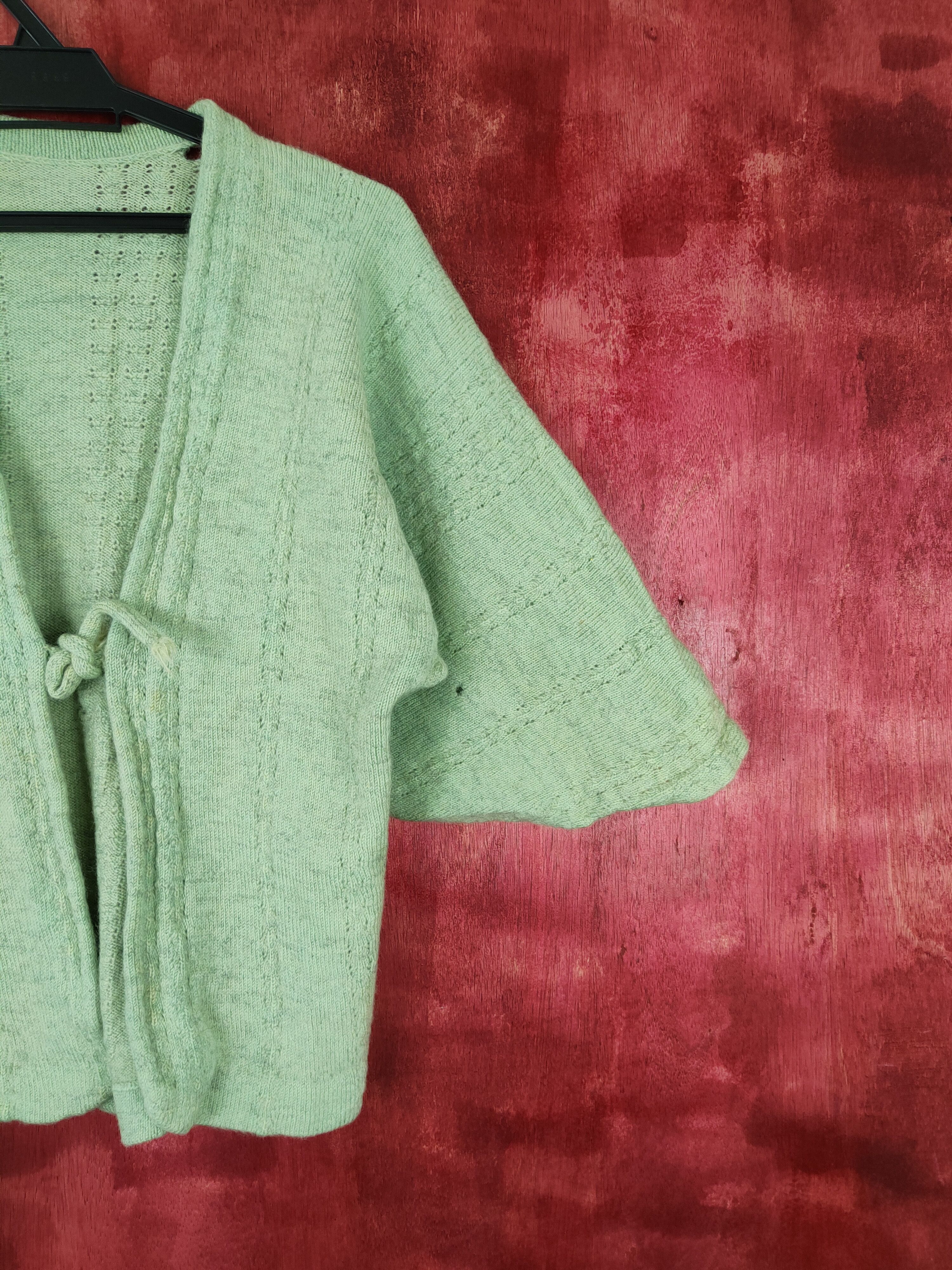 Japanese Brand × Vintage Japanese Brand cardigan kimono Green Knitwear #S403 Size S / US 4 / IT 40 - 5 Thumbnail