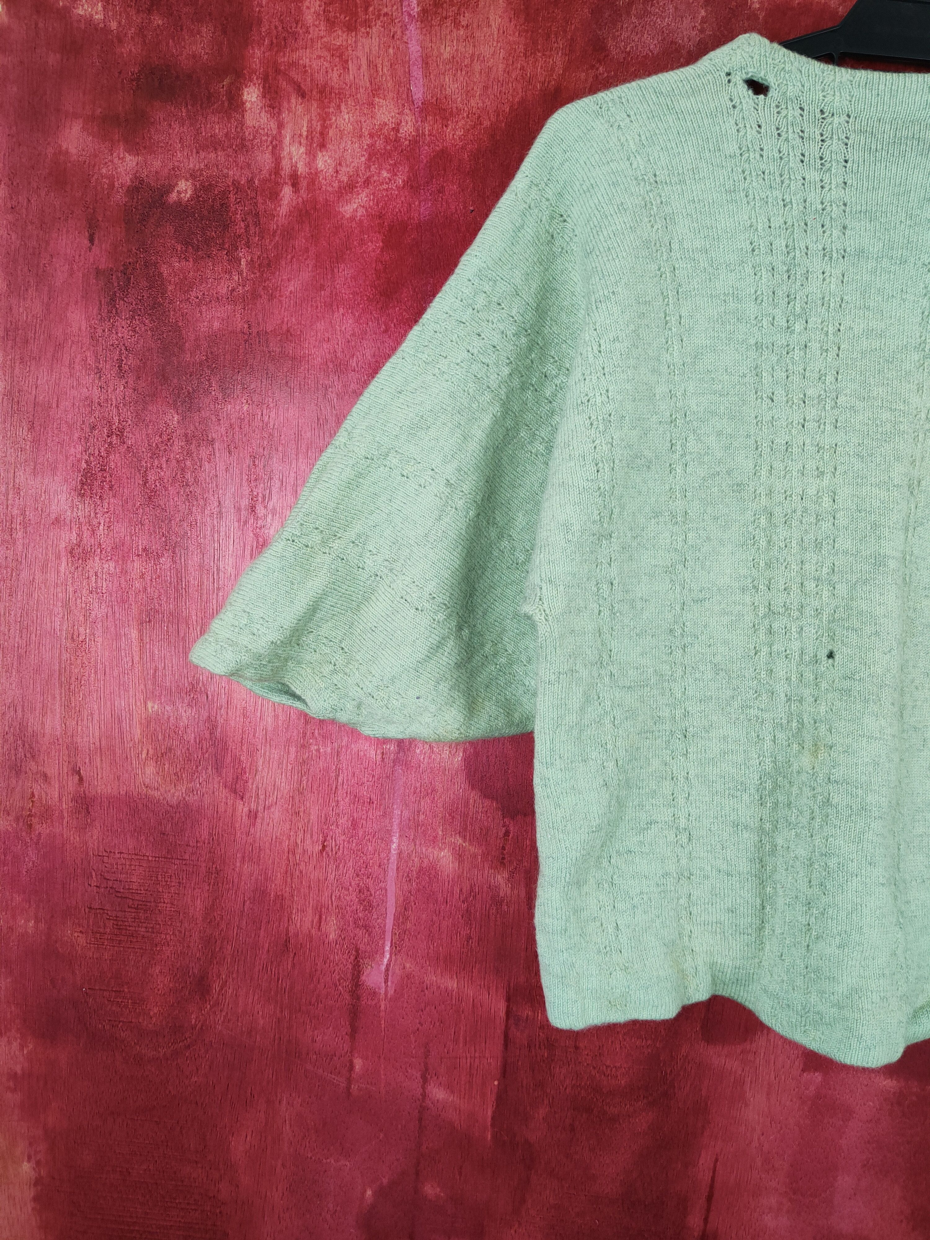 Japanese Brand × Vintage Japanese Brand cardigan kimono Green Knitwear #S403 Size S / US 4 / IT 40 - 10 Thumbnail