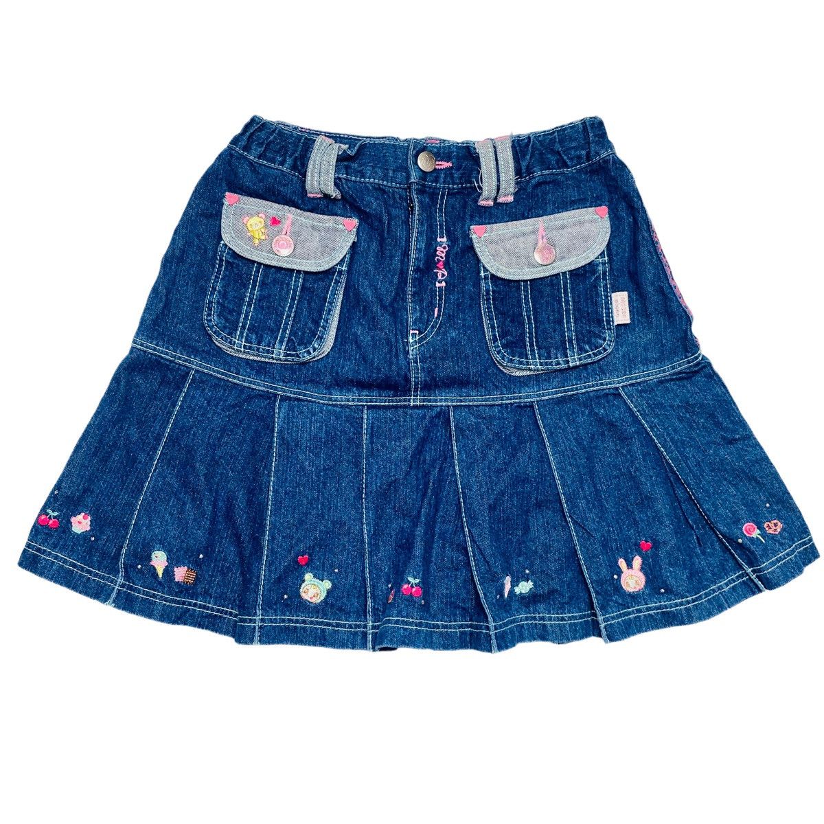 Japanese Brand 2000s Mezzo Piano - Embroidery Mascots Mini Skirt Size 25" / US 0 / IT 36 - 1 Thumbnail