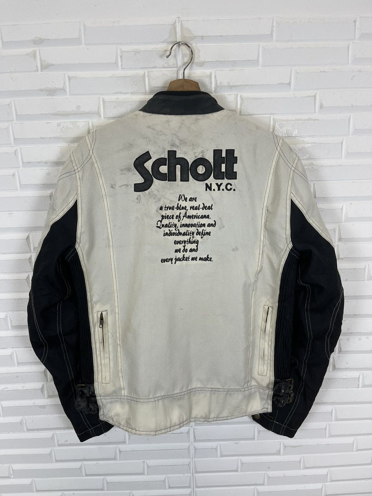 Schott VINTAGE SCHOTT NYC PADDED BIKER MOTORSPORT RACING Size US M / EU 48-50 / 2 - 5 Thumbnail