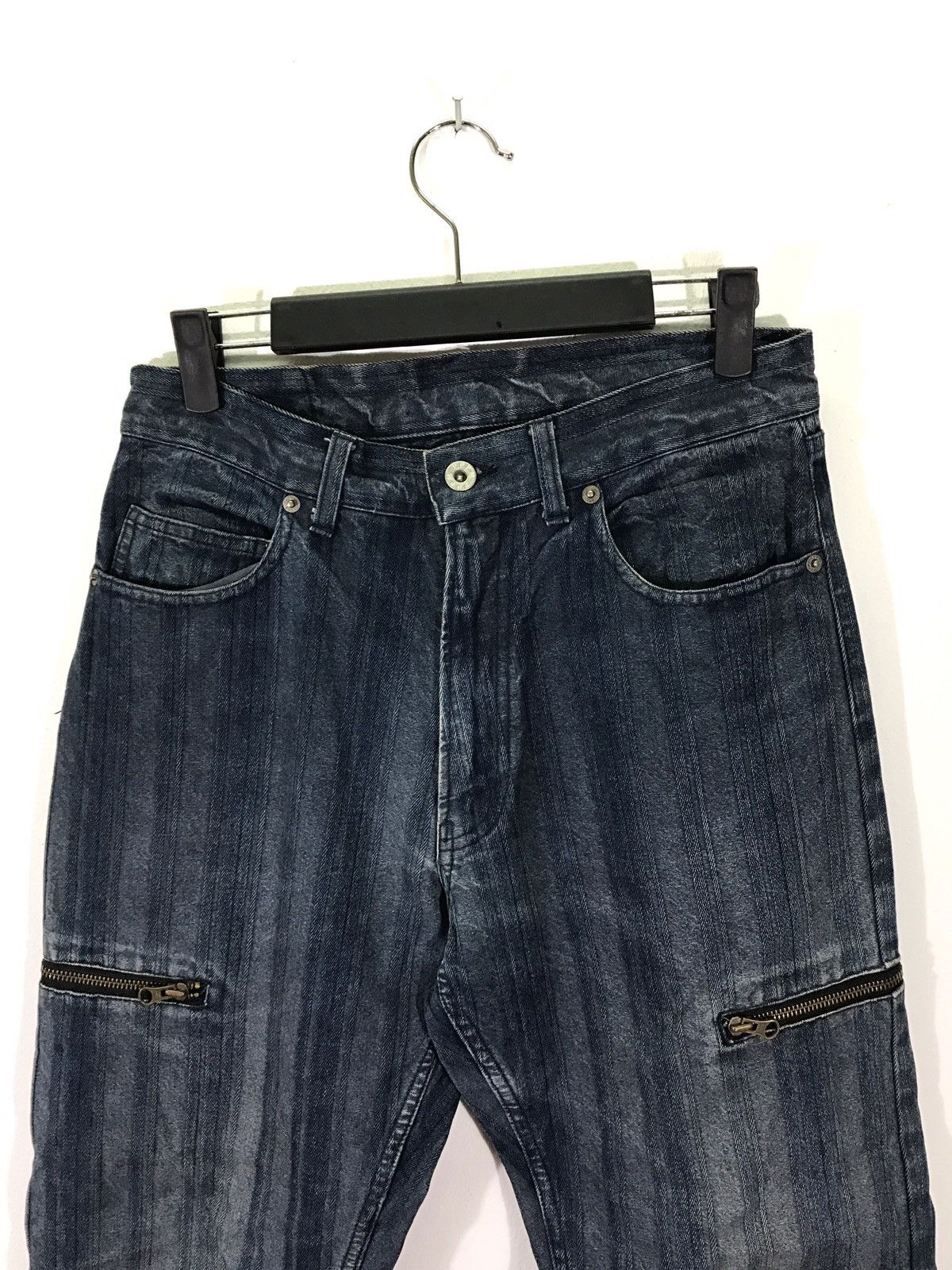 PPFM PPFM Striped Faded Denim Jeans Size US 28 / EU 44 - 3 Thumbnail