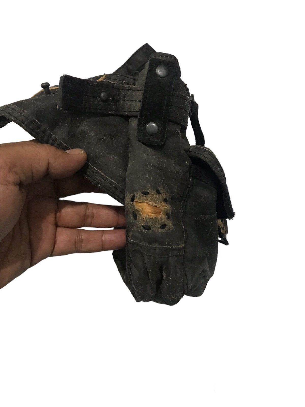 Branded Leather Tough Military Surplus Leather Distressed Style Waist Bag Size ONE SIZE - 7 Thumbnail