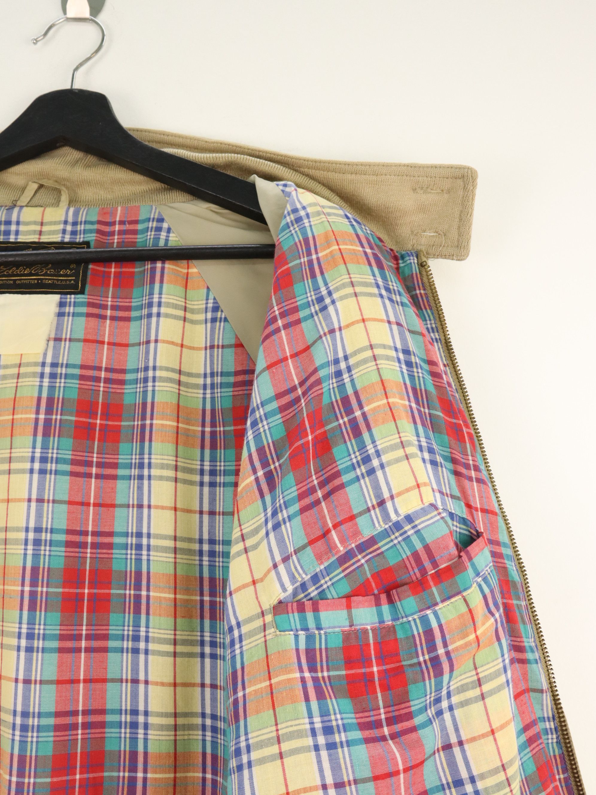 Eddie Bauer × Vintage EDDIE BAUER Vintage Nylon Plaid Lined Jacket Size US L / EU 52-54 / 3 - 6 Thumbnail