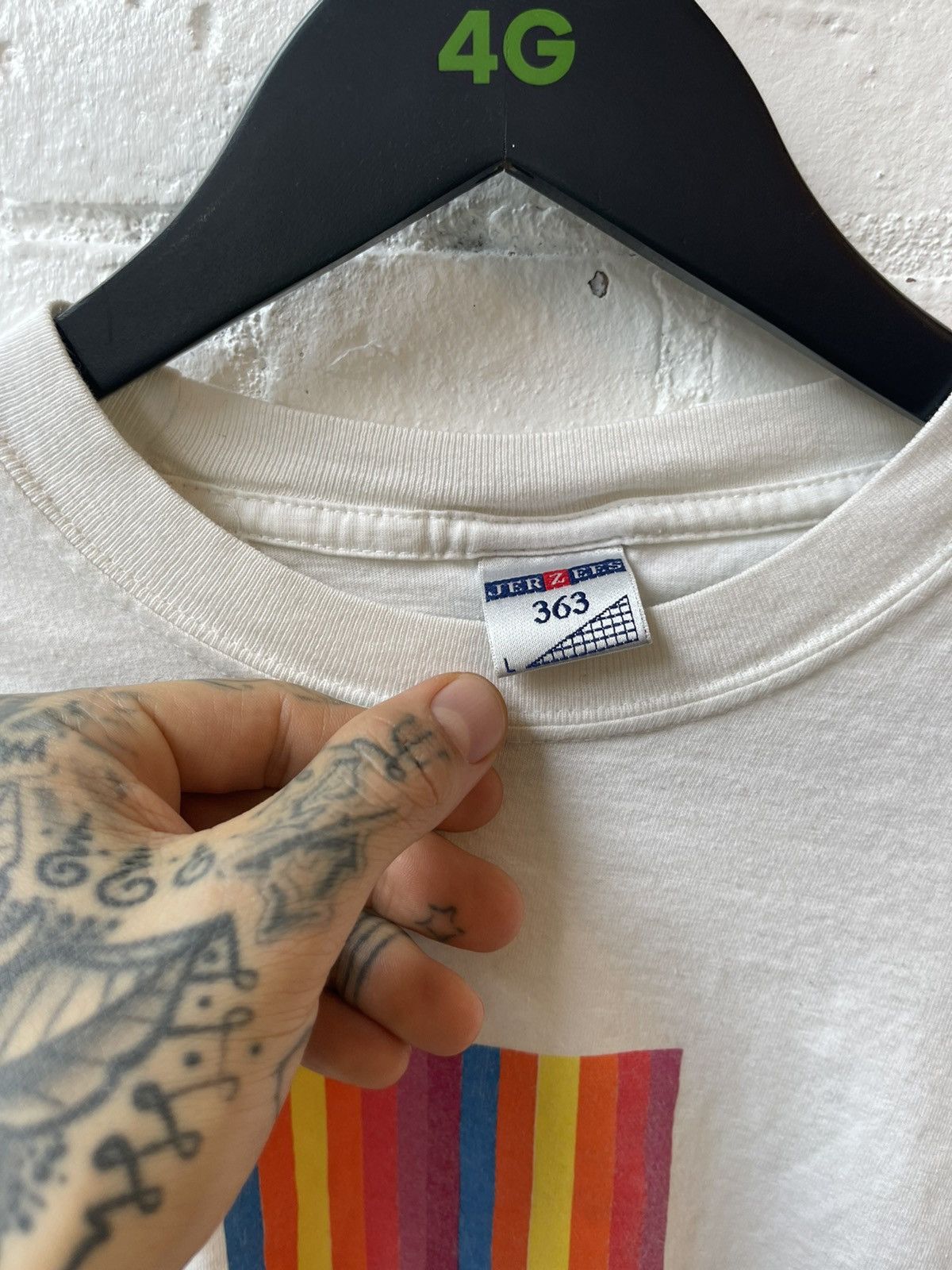 Band Tees × Joy Division × Vintage Vintage 89 Joy Division New Order Rainbow Flag Shirt Vintage Size US L / EU 52-54 / 3 - 6 Thumbnail