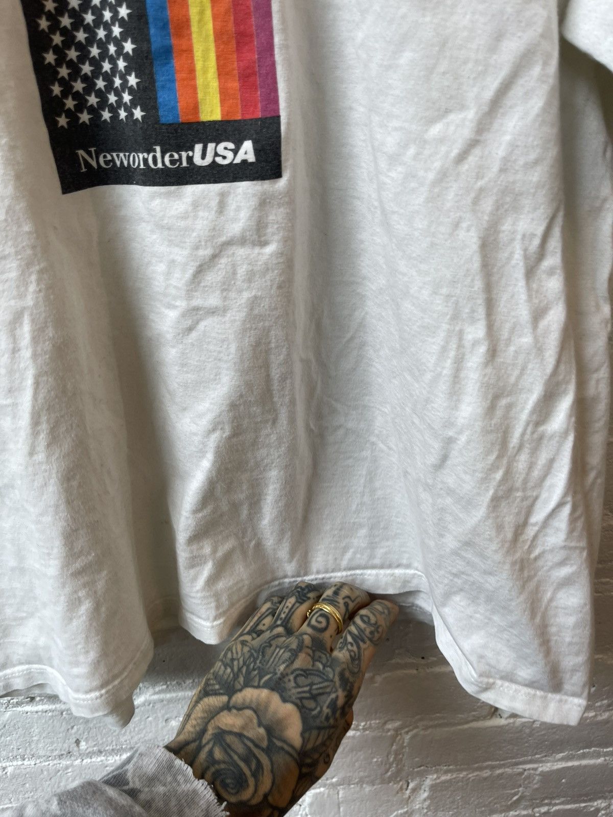 Band Tees × Joy Division × Vintage Vintage 89 Joy Division New Order Rainbow Flag Shirt Vintage Size US L / EU 52-54 / 3 - 5 Thumbnail