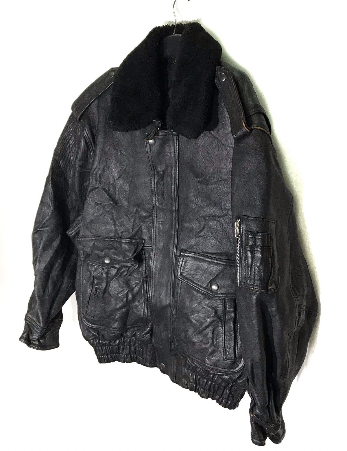 Leather Vintage Anecdote Usa Army Style Leather Bomber Jacket Size US L / EU 52-54 / 3 - 2 Thumbnail