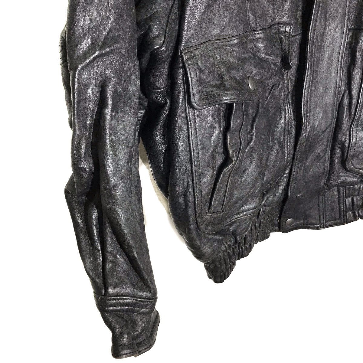 Leather Vintage Anecdote Usa Army Style Leather Bomber Jacket Size US L / EU 52-54 / 3 - 3 Thumbnail