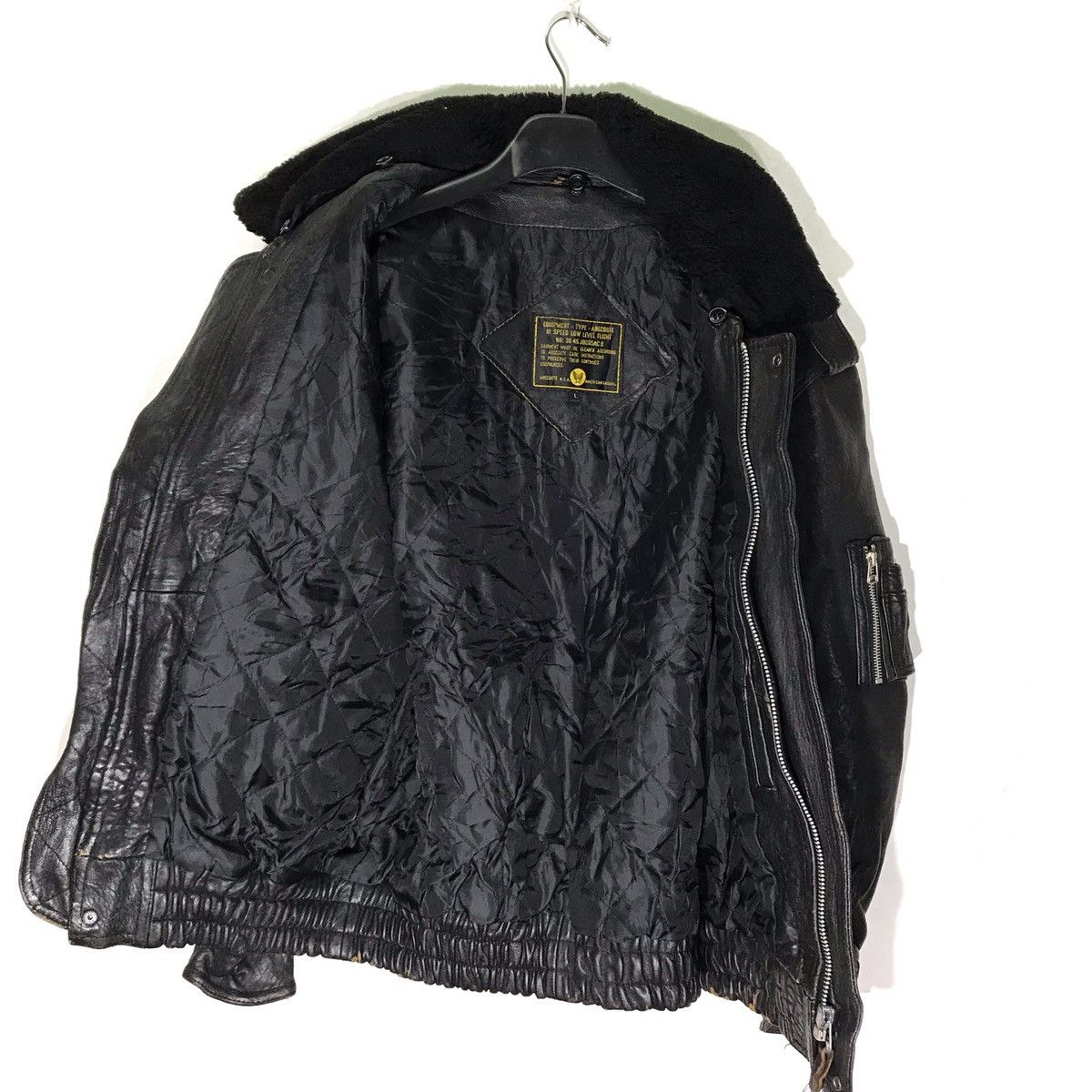 Leather Vintage Anecdote Usa Army Style Leather Bomber Jacket Size US L / EU 52-54 / 3 - 5 Thumbnail