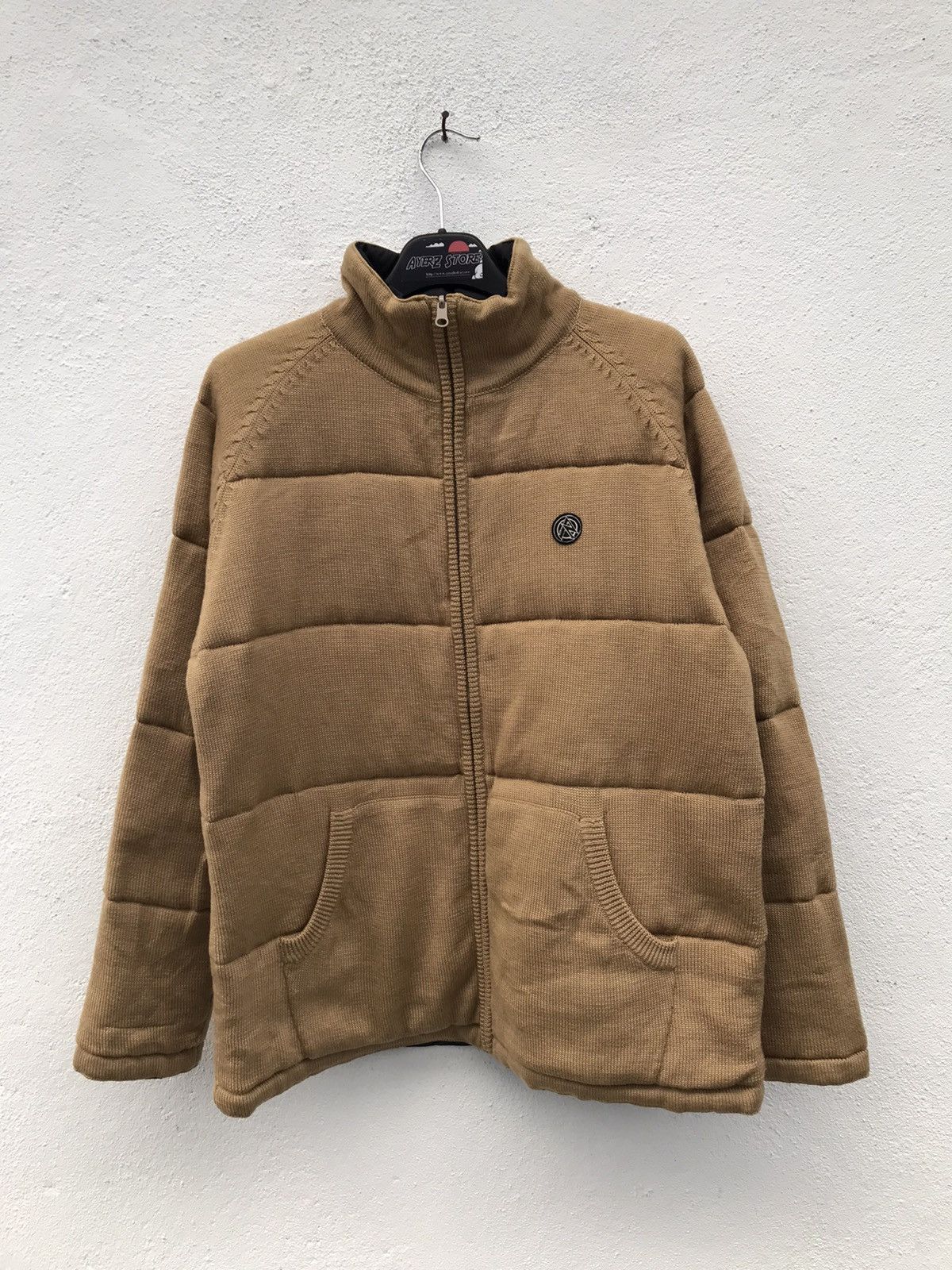 image of Men’S Bigi Reversible Wool Puffer Jackets in Black/Brown, Men's (Size Small)