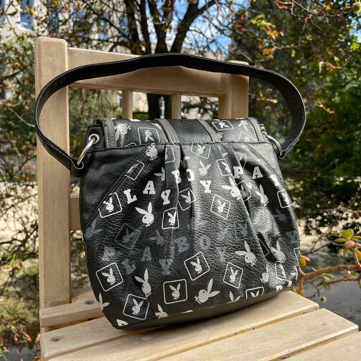 Designer Vintage Playboy Leather Bag Size ONE SIZE - 3 Thumbnail