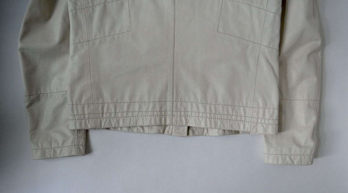 Prada White Leather Motorcycle Jacket Size US M / EU 48-50 / 2 - 12 Thumbnail