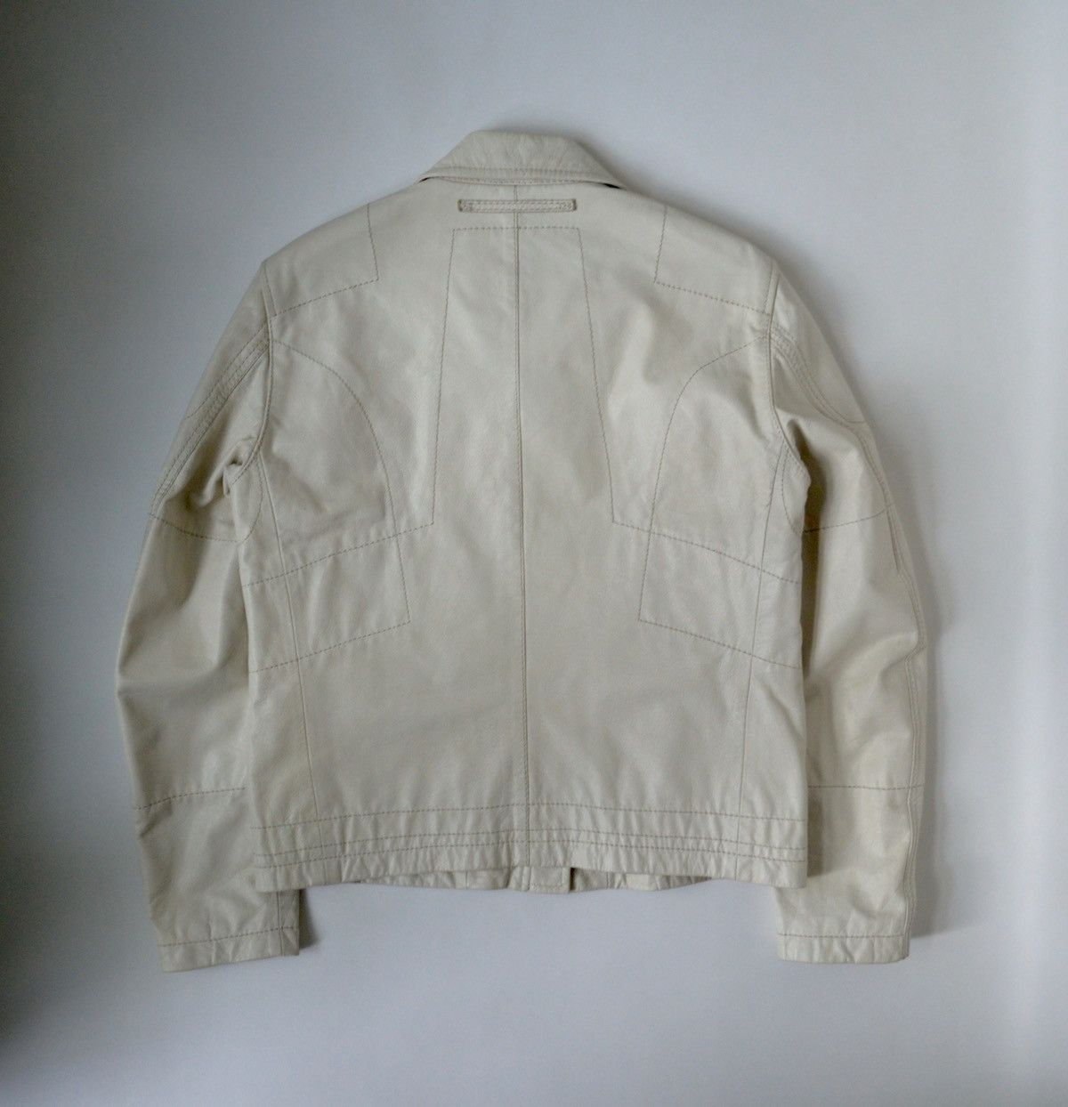 Prada White Leather Motorcycle Jacket Size US M / EU 48-50 / 2 - 10 Thumbnail