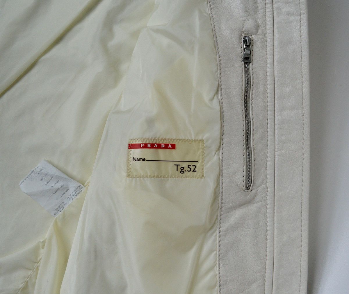 Prada White Leather Motorcycle Jacket Size US M / EU 48-50 / 2 - 9 Thumbnail