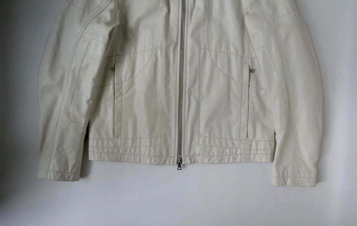 Prada White Leather Motorcycle Jacket Size US M / EU 48-50 / 2 - 6 Thumbnail