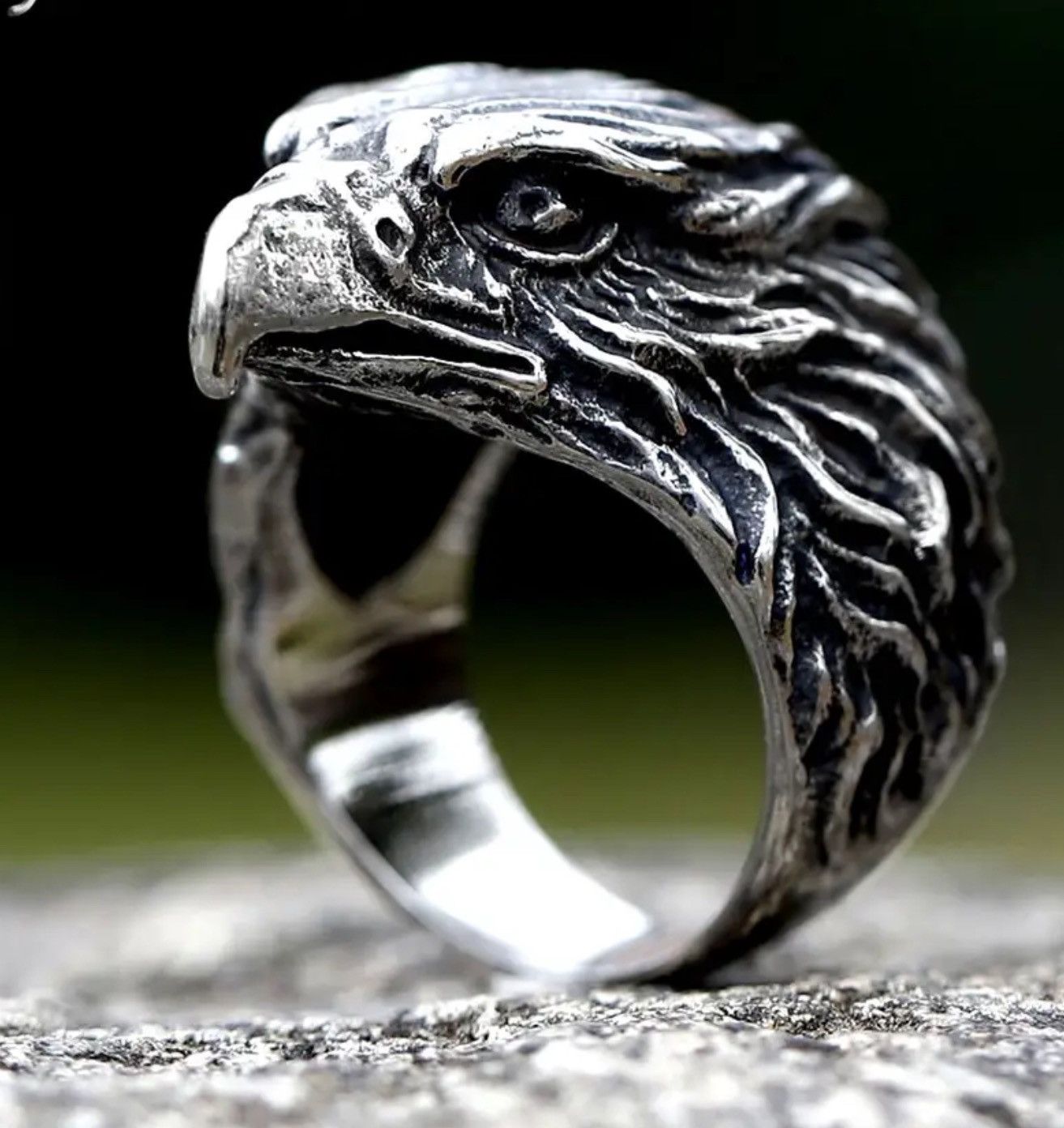 Jewelry × Vintage Head of eagle Ring Size ONE SIZE - 1 Thumbnail