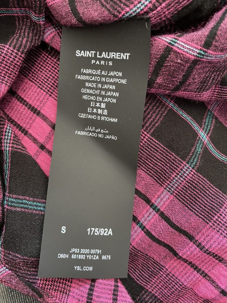 Saint Laurent Paris Saint Laurent Pink Check Shirt Size US S / EU 44-46 / 1 - 10 Thumbnail