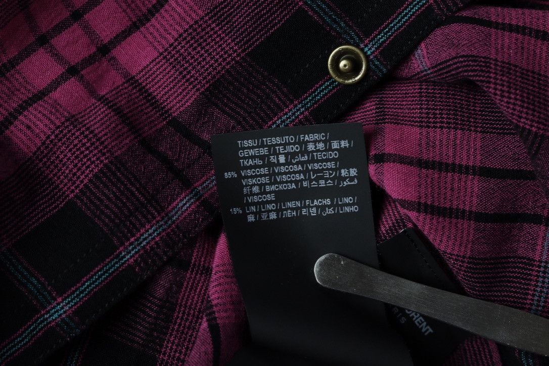 Saint Laurent Paris Saint Laurent Pink Check Shirt Size US S / EU 44-46 / 1 - 11 Thumbnail