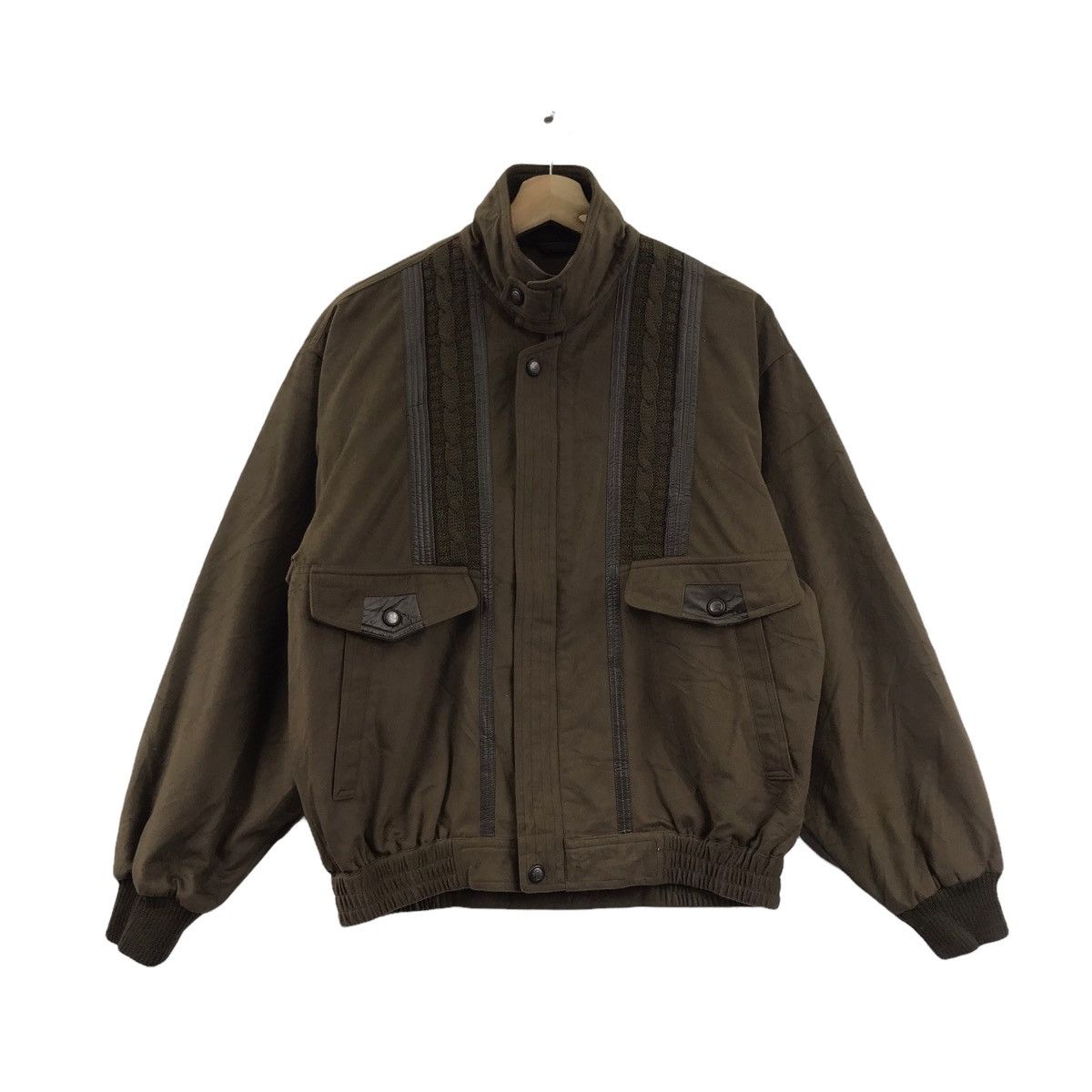 GIANNI VALENTINO ITALY Designer Bomber Wool Jacket