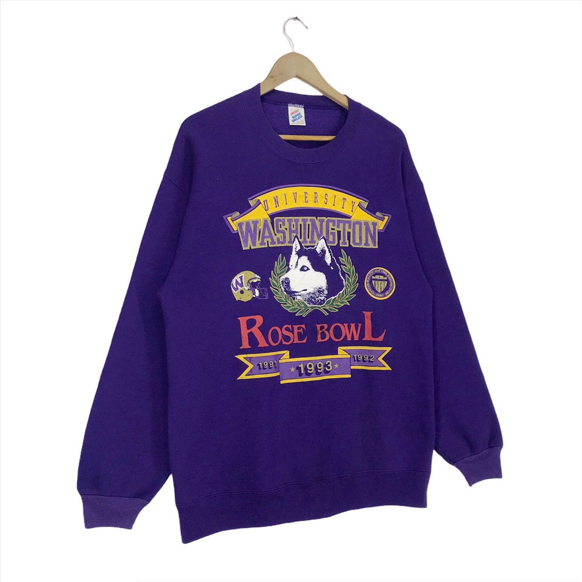 Vintage 90s University Washington Rose Bowl Sweatshirt Size US L / EU 52-54 / 3 - 3 Thumbnail