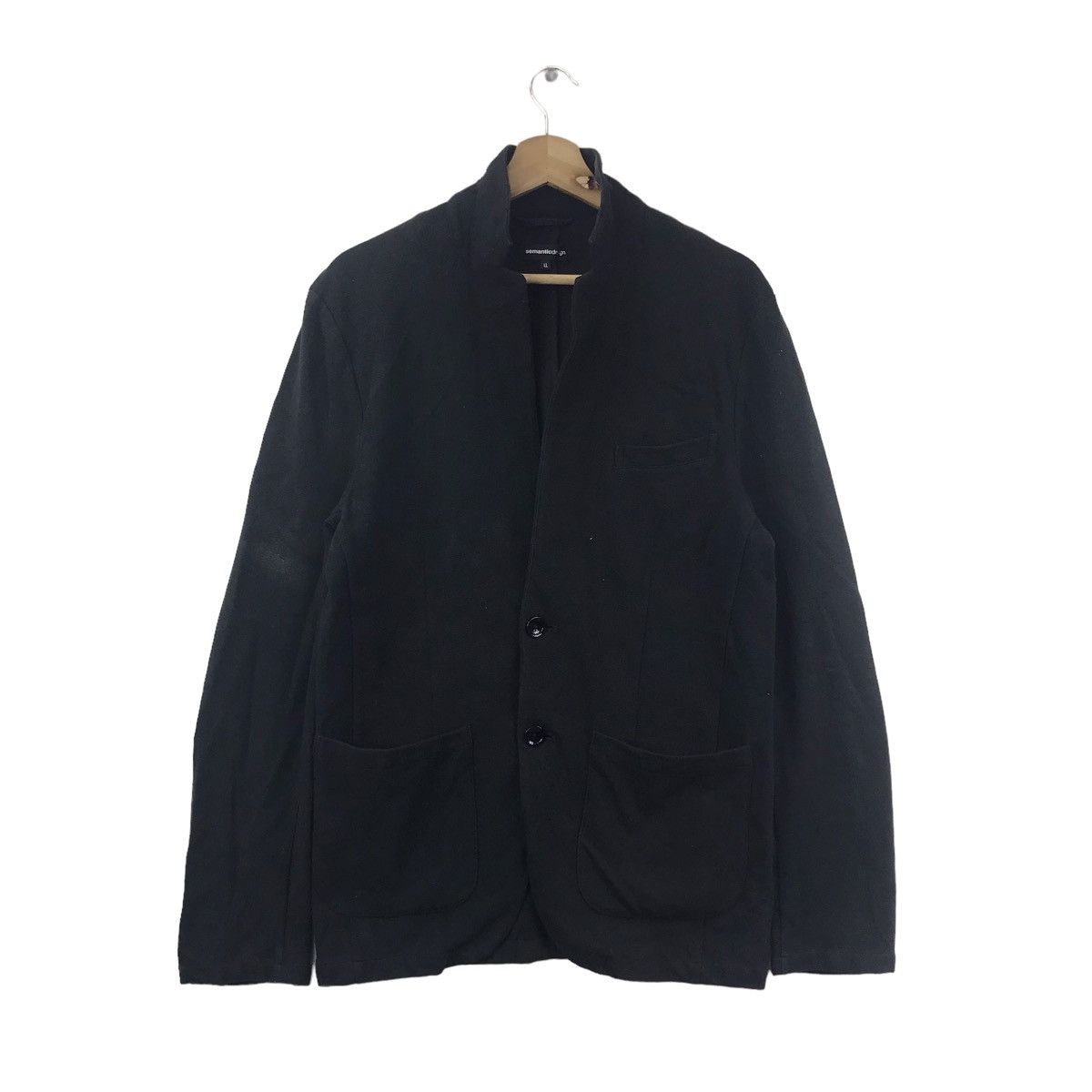Japanese Brand SEMANTIC DESIGN Japanese Brand Black Plain Coat Jacket Size US S / EU 44-46 / 1 - 1 Thumbnail
