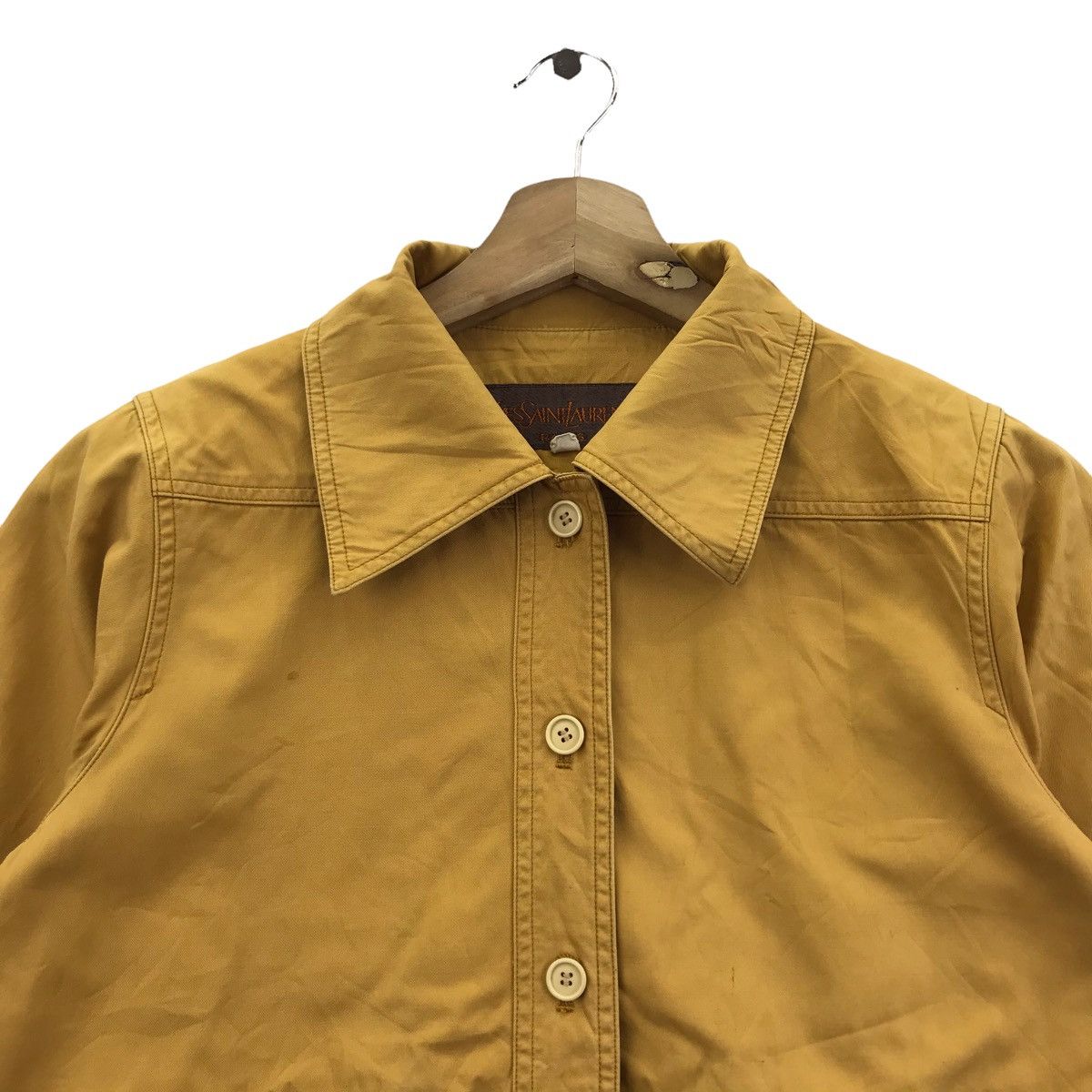 Yves Saint Laurent Vintage YVES SAINT LAURENT Ysl Paris Yellow CanvasCoatJacket Size US S / EU 44-46 / 1 - 2 Thumbnail