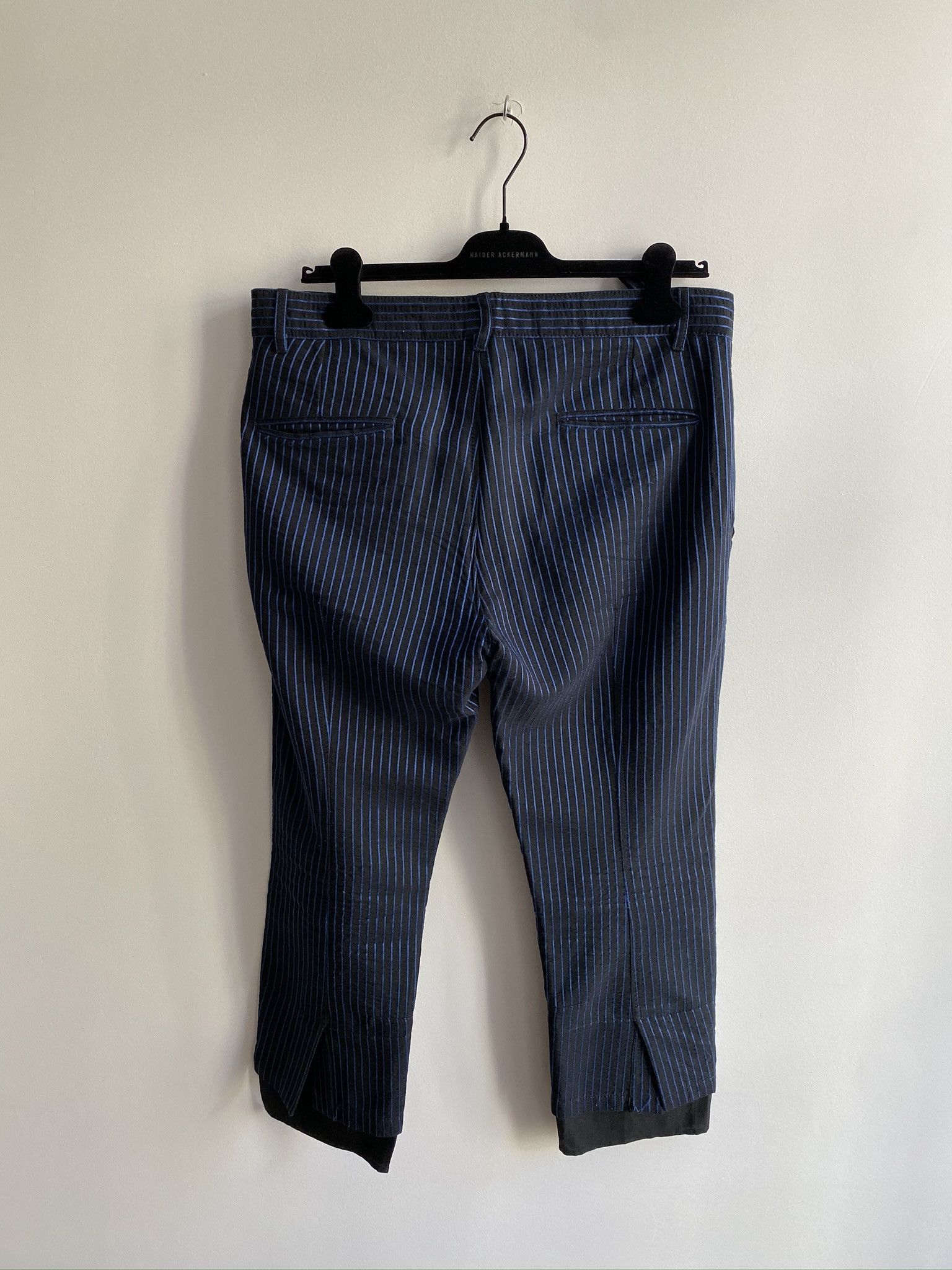 Haider Ackermann Black Pants with Blue Stripes Size US 34 / EU 50 - 4 Thumbnail