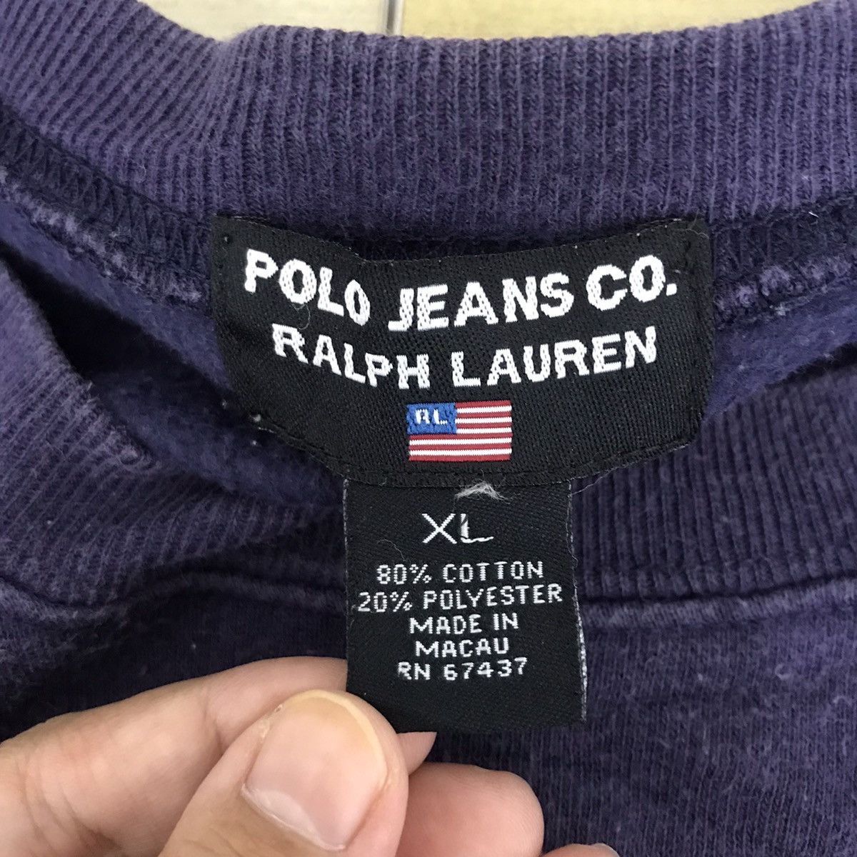 Ralph Lauren POLO RALPH LAUREN Usa Jeans Flag Oversize Blue Sweatshirt Size US XL / EU 56 / 4 - 4 Thumbnail