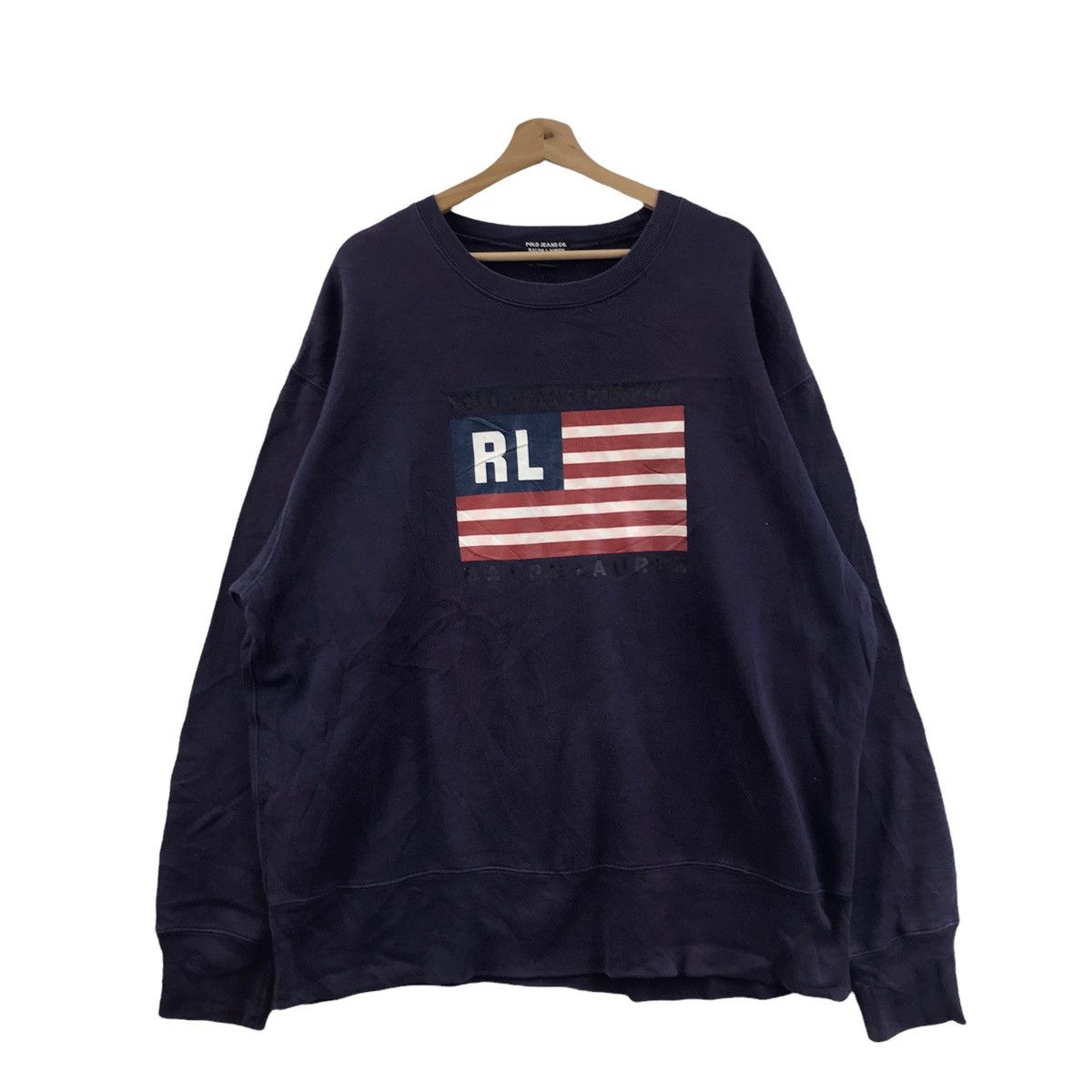Ralph Lauren POLO RALPH LAUREN Usa Jeans Flag Oversize Blue Sweatshirt Size US XL / EU 56 / 4 - 1 Thumbnail