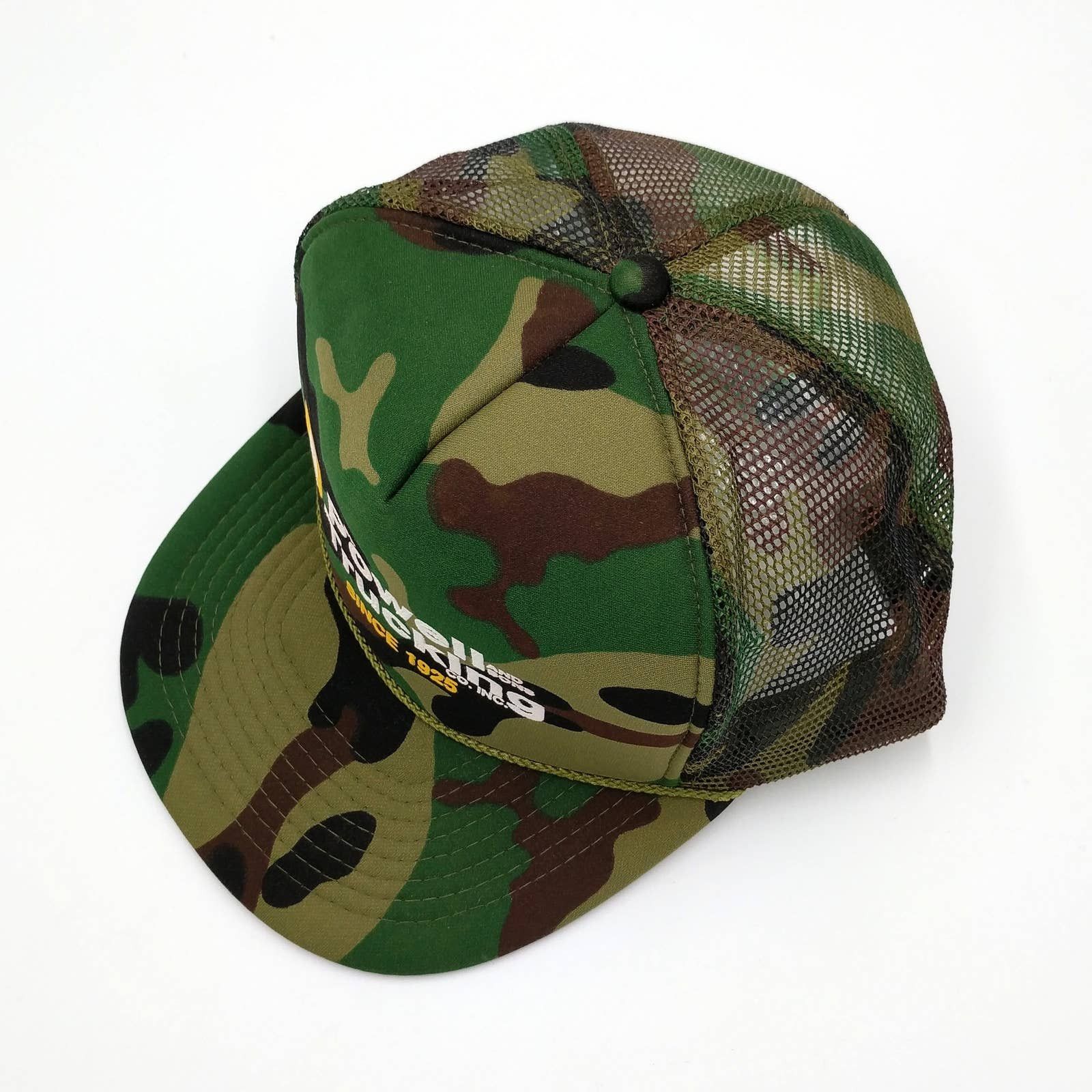 Vintage Vintage Powell&Sons Trucking Camo Snapback Trucker Mesh Hat Size ONE SIZE - 4 Thumbnail