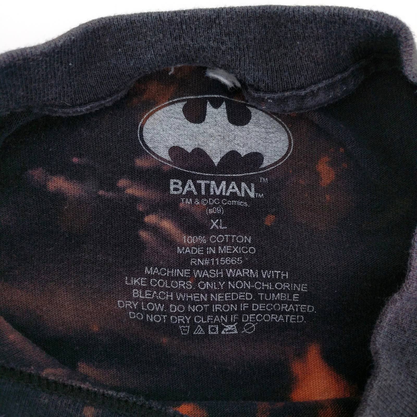 DC Comics Batman Joker Arkham Asylum Custom Bleached Tie Dye T-Shirt Size US XL / EU 56 / 4 - 6 Thumbnail