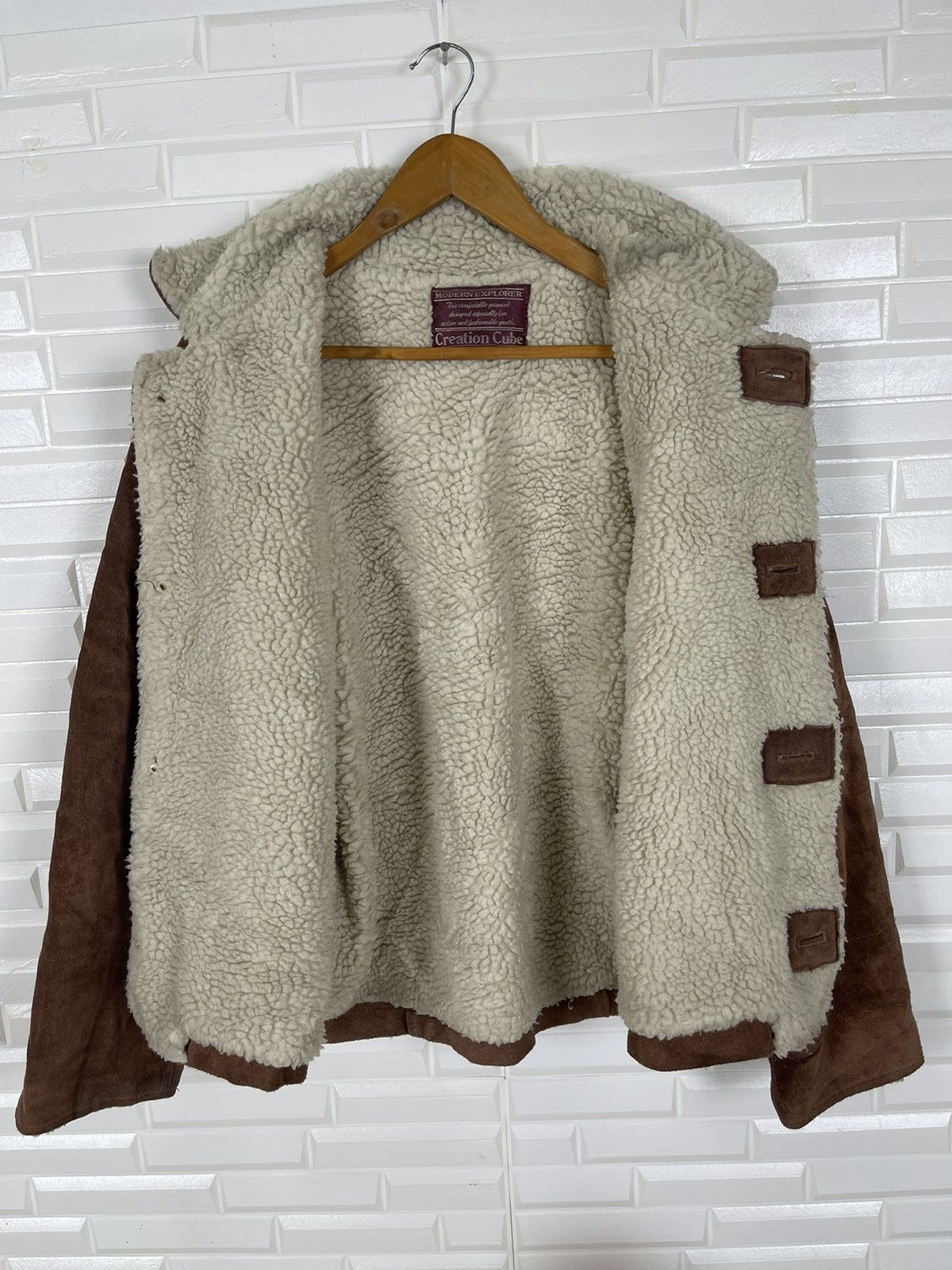 Genuine Leather 🥶WINTER OFFER🚀 VTG SHEARLING SUEDE Mushroom Button Leather Size US M / EU 48-50 / 2 - 3 Thumbnail
