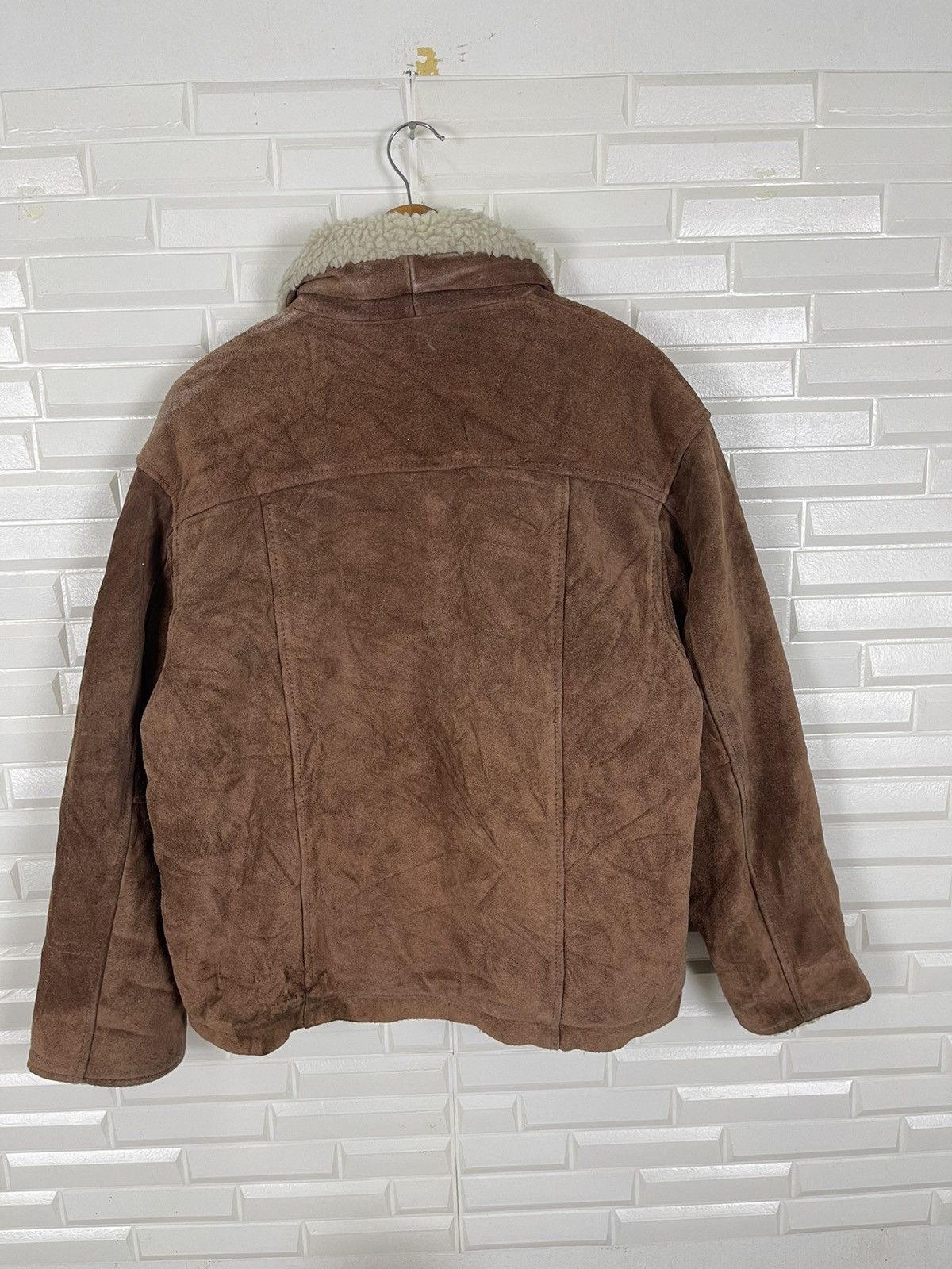 Genuine Leather 🥶WINTER OFFER🚀 VTG SHEARLING SUEDE Mushroom Button Leather Size US M / EU 48-50 / 2 - 2 Thumbnail