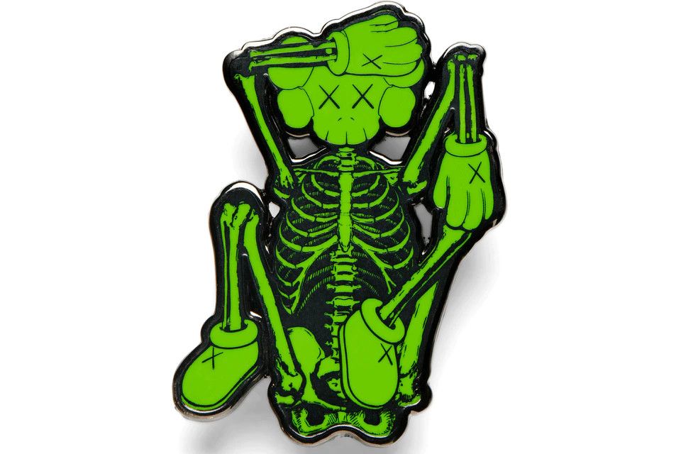 Kaws SKELETON Pin Green Size ONE SIZE - 1 Thumbnail
