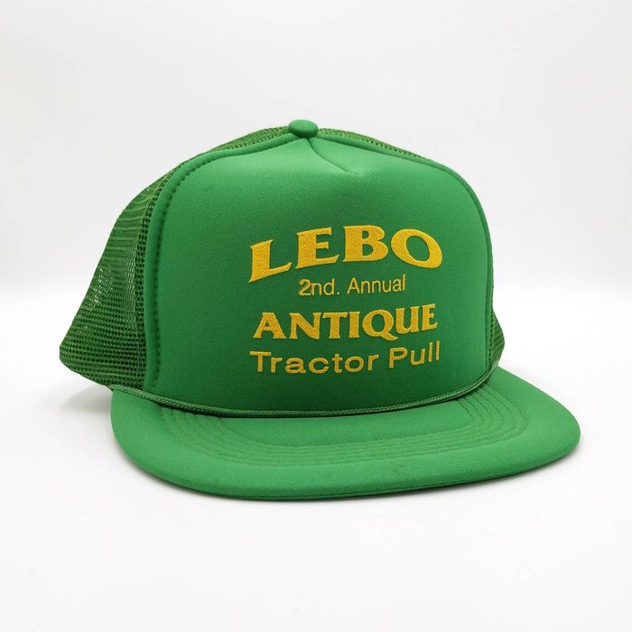 Vintage Vintage Lebo 2nd Annual Antique Tractor Pull Trucker Hat 80s
