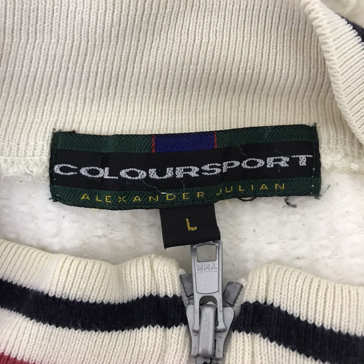 Vintage COLOURSPORT By ALEXANDER JULIAN Half Zipper Sweatshirt Size US L / EU 52-54 / 3 - 4 Thumbnail
