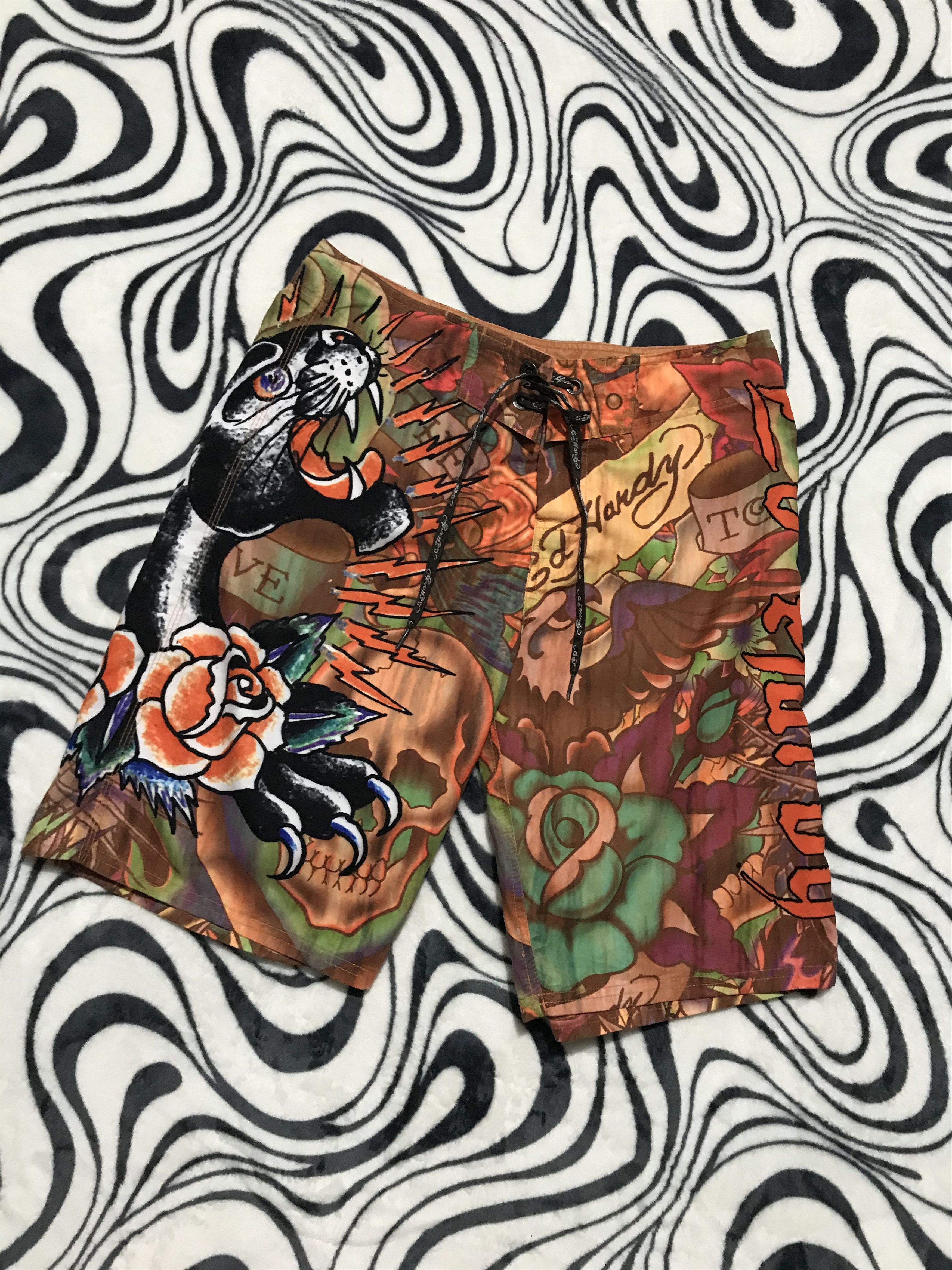 Christian Audigier × Ed Hardy ED HARDY BY CHRISTIAN AUDIGIER Swim Shorts Size US 32 / EU 48 - 1 Thumbnail