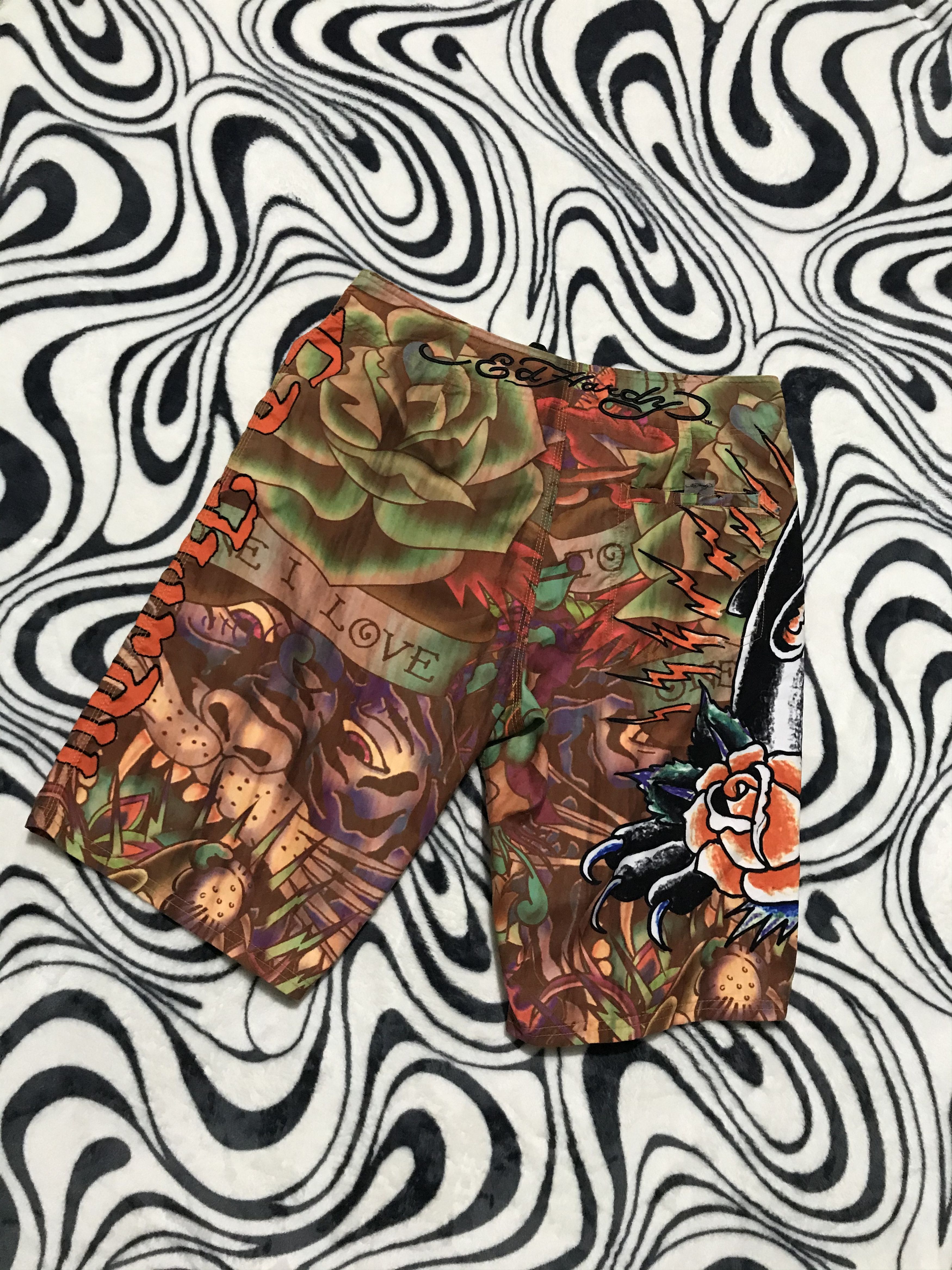 Christian Audigier × Ed Hardy ED HARDY BY CHRISTIAN AUDIGIER Swim Shorts Size US 32 / EU 48 - 2 Thumbnail