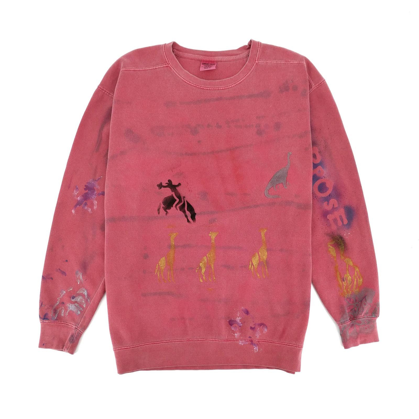 Vintage Jurassic West Custom Painted Pigment Dye Sweatshirt Vintage Size US XL / EU 56 / 4 - 1 Thumbnail