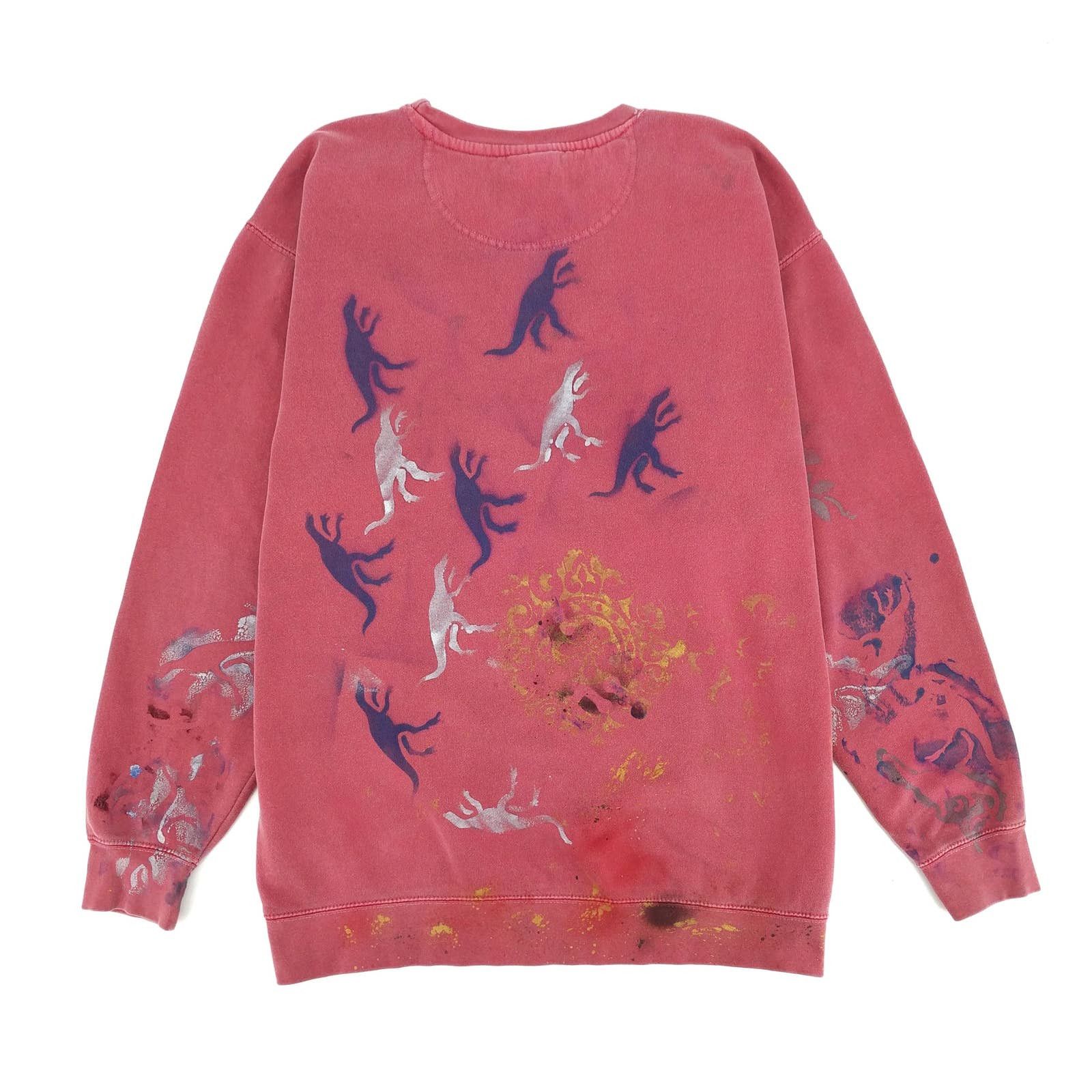 Vintage Jurassic West Custom Painted Pigment Dye Sweatshirt Vintage Size US XL / EU 56 / 4 - 2 Thumbnail