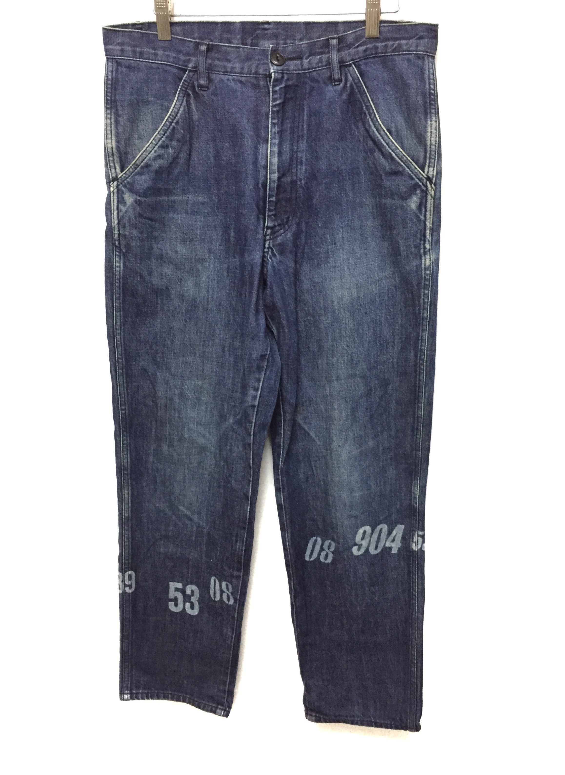 image of Comme Des Garcons x Comme Des Garcons Homme Plus A/w 2005 Homme Plus Idg Denim Numbered Print Pants