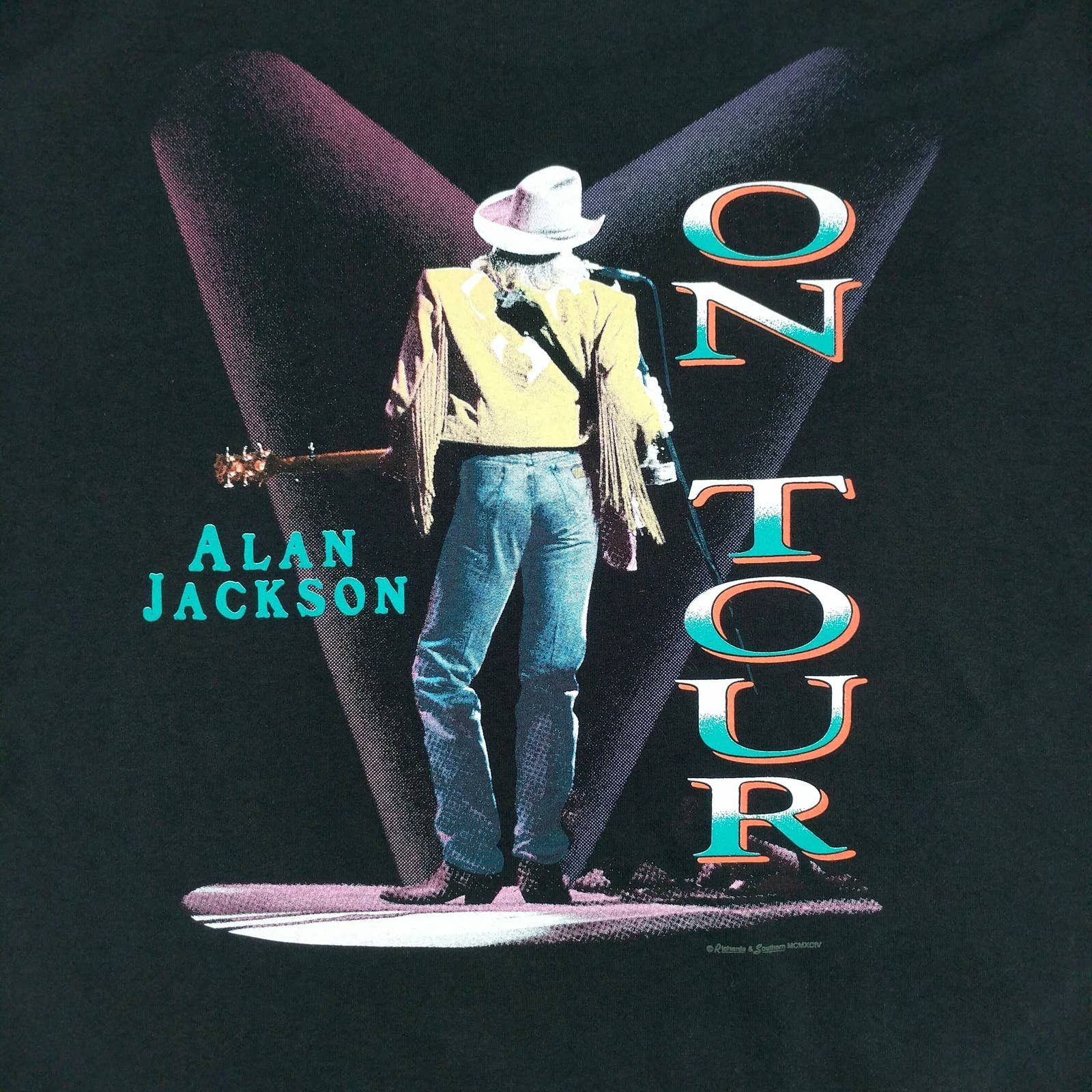 Band Tees × Vintage Vintage Alan Jackson On Tour 1994 Band Tee T-Shirt Made USA Size US XL / EU 56 / 4 - 4 Thumbnail