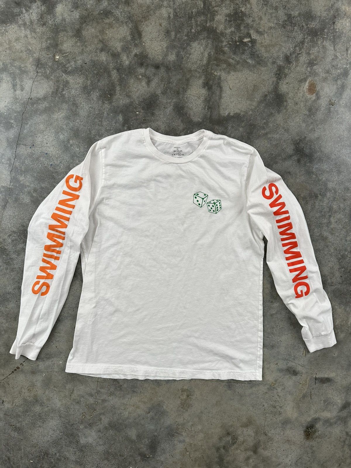 Mac Miller Mac Miller Swimming Dice Long Sleeve Tee White Sz. XL Size US XL / EU 56 / 4 - 3 Thumbnail