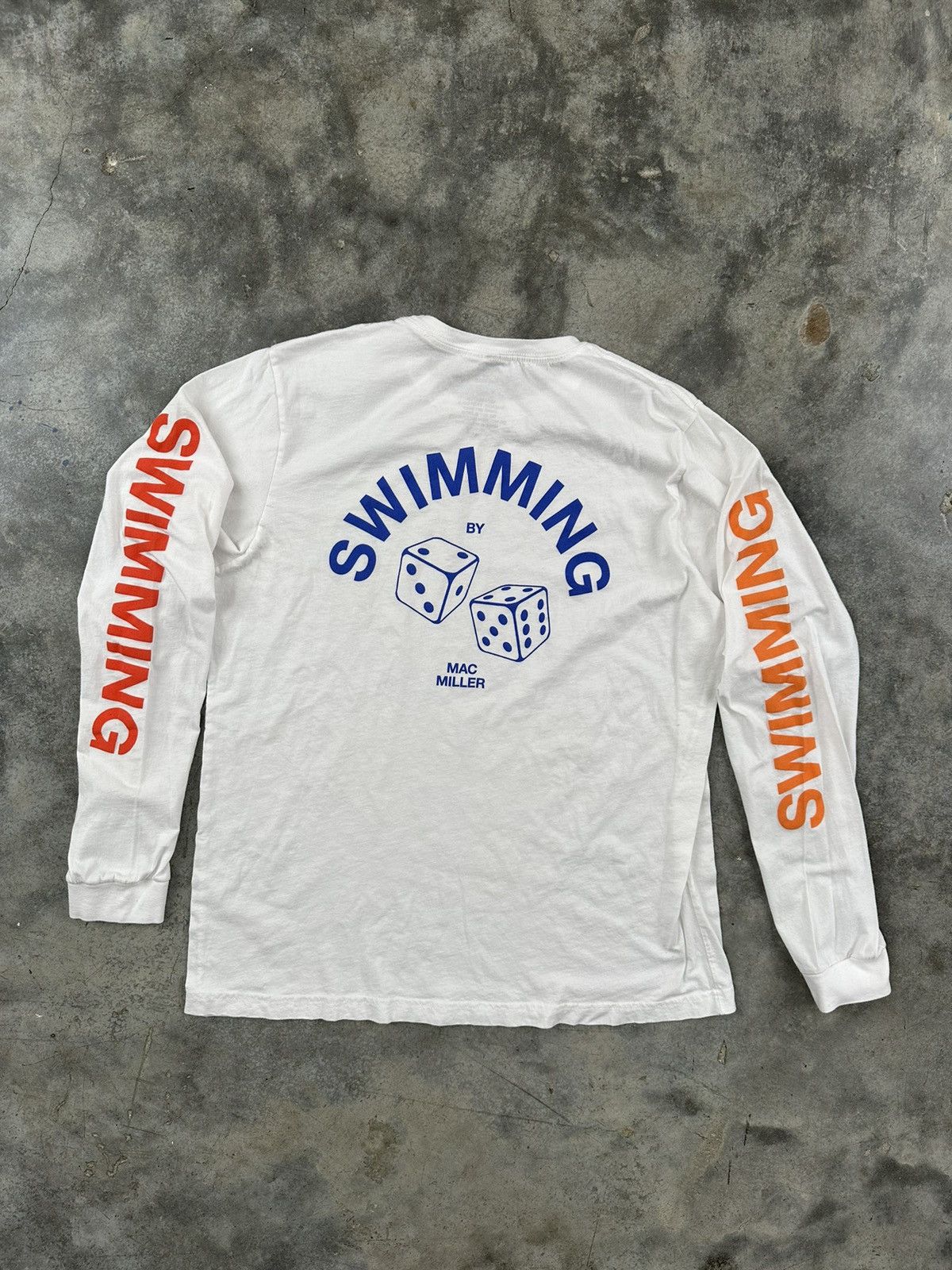 Mac Miller Mac Miller Swimming Dice Long Sleeve Tee White Sz. XL Size US XL / EU 56 / 4 - 1 Thumbnail