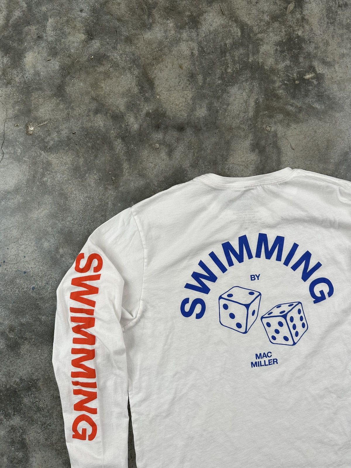 Mac Miller Mac Miller Swimming Dice Long Sleeve Tee White Sz. XL Size US XL / EU 56 / 4 - 2 Thumbnail