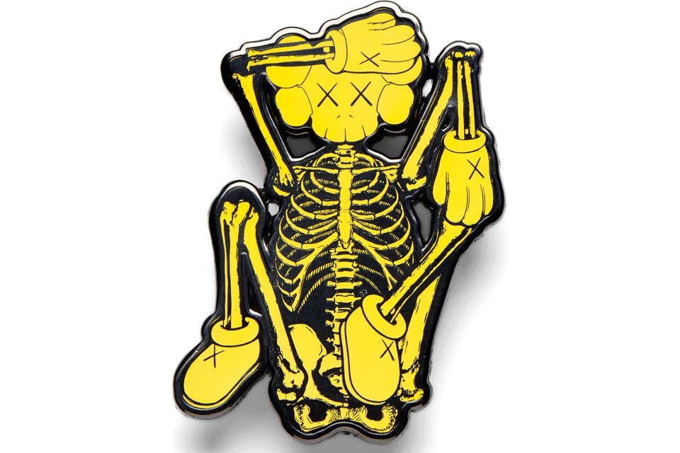 Kaws SKELETON Pin Yellow Size ONE SIZE - 1 Thumbnail