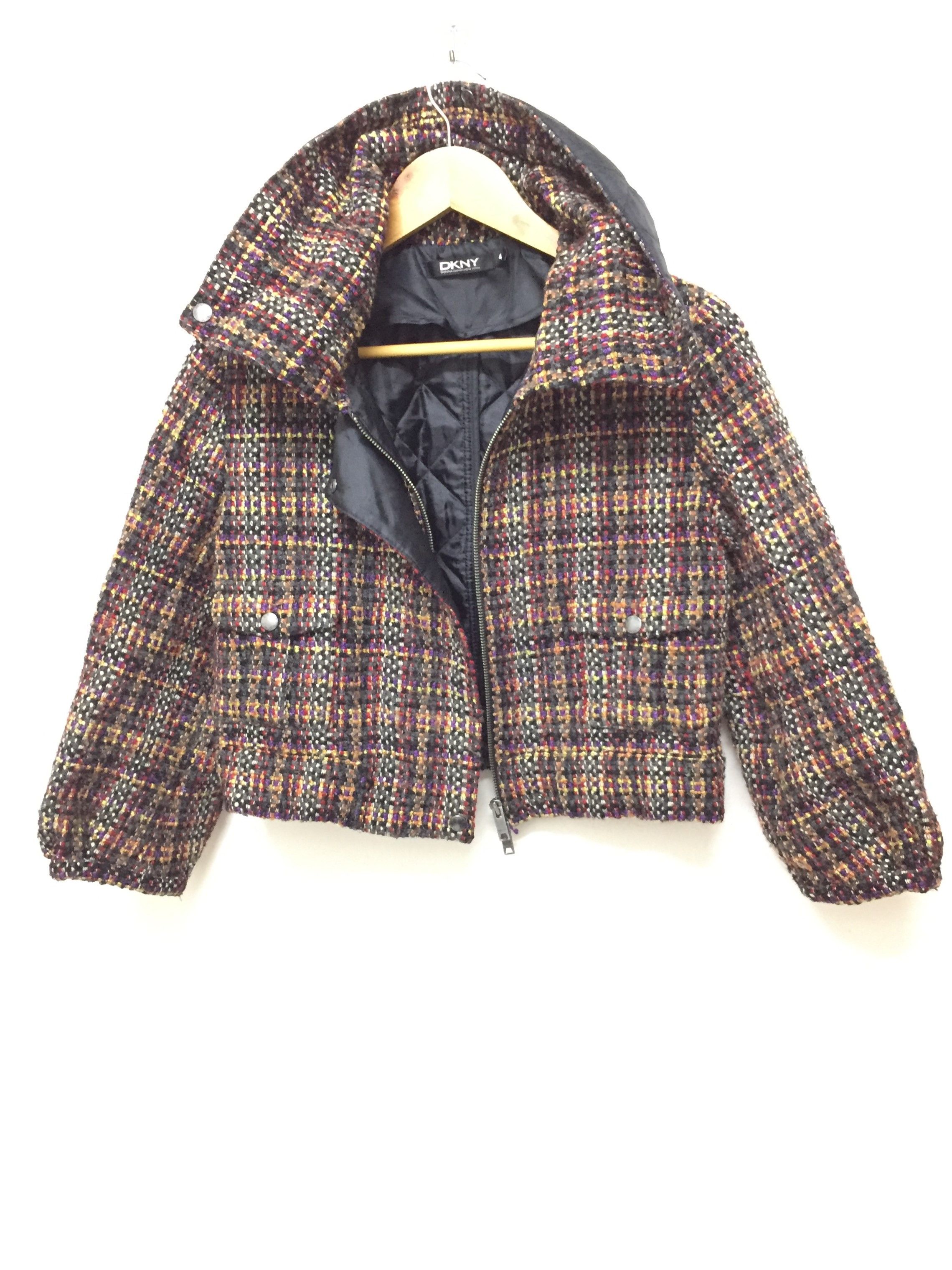 DKNY embroidered multicolor wool crop jacket Size S / US 4 / IT 40 - 1 Thumbnail
